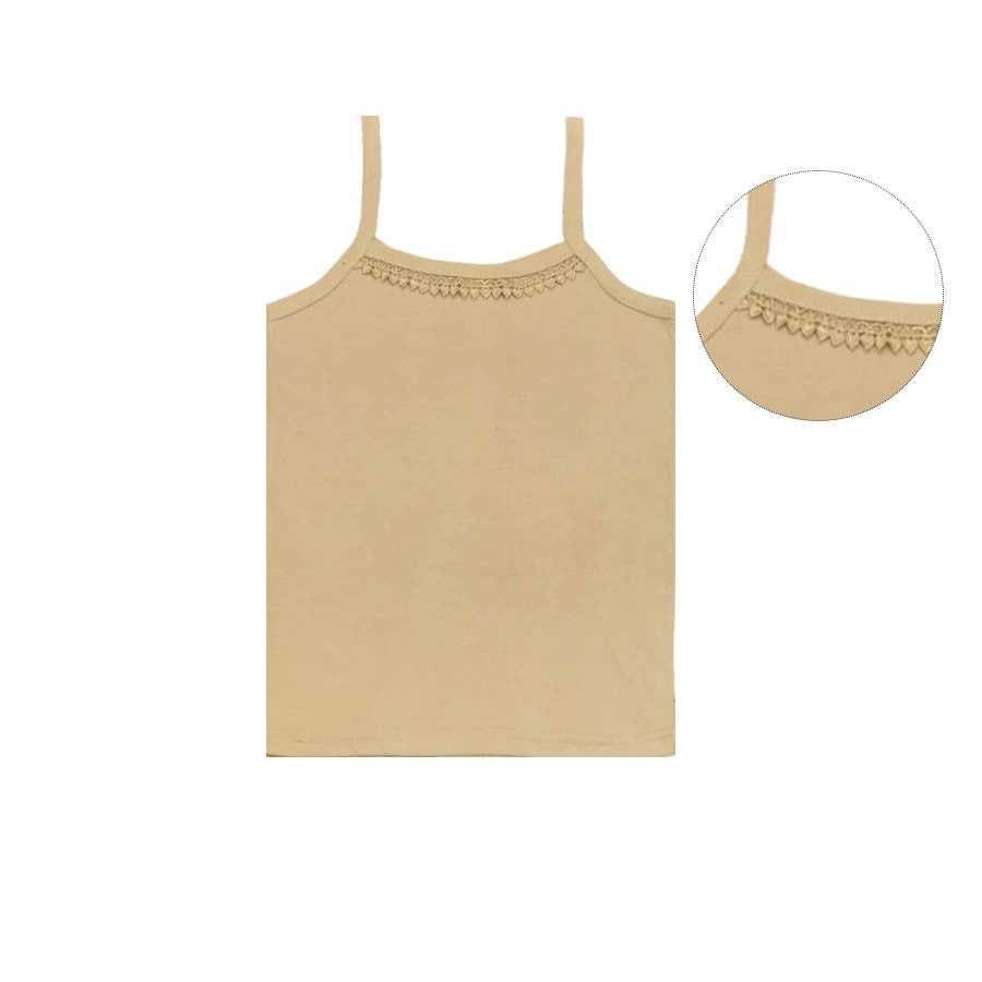 Organic Cotton Baby Girls Stylish Vest-Light Brown
