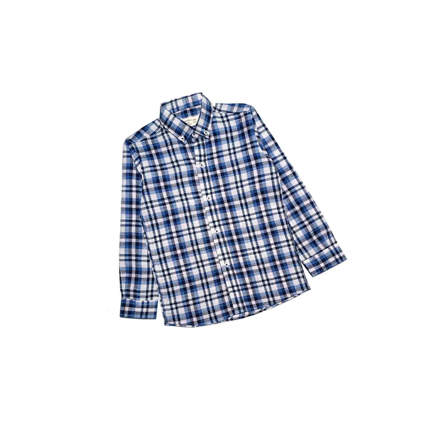 Oxford navy Check Casual Shirt Silver-Grey-2