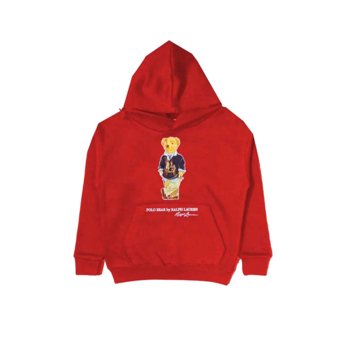 PLO Bear Fleece Hoodie - RED