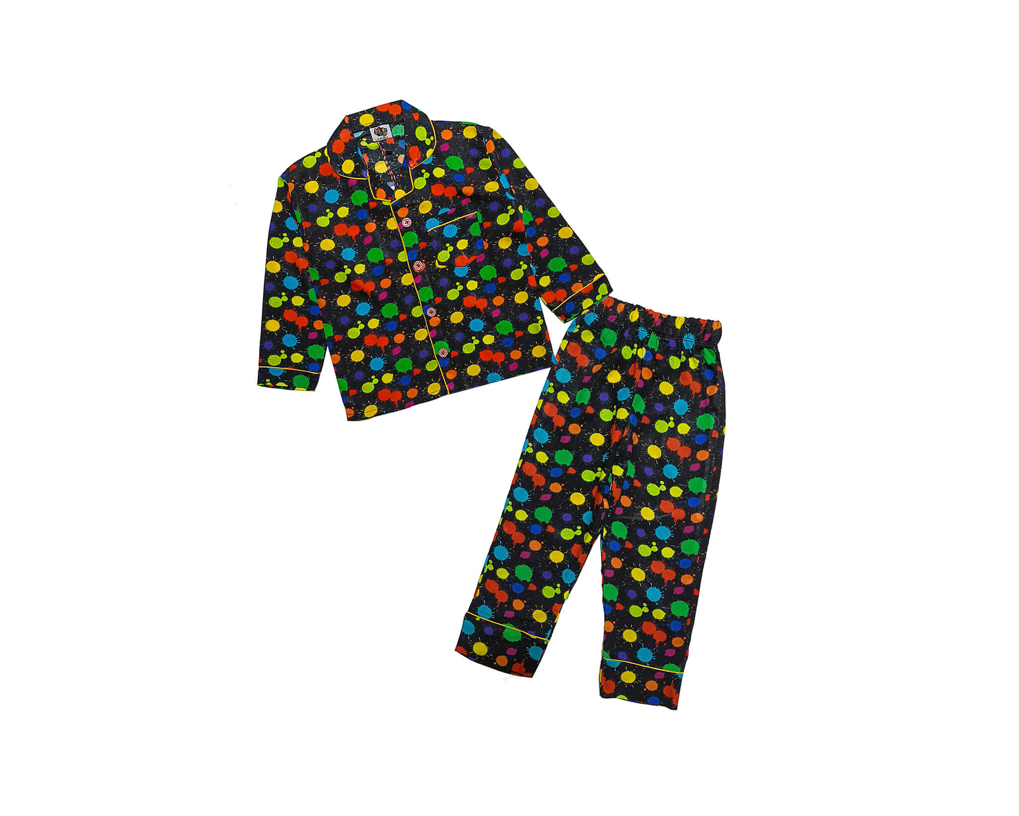 Paint Balls Linon Kids Night Suit -Black