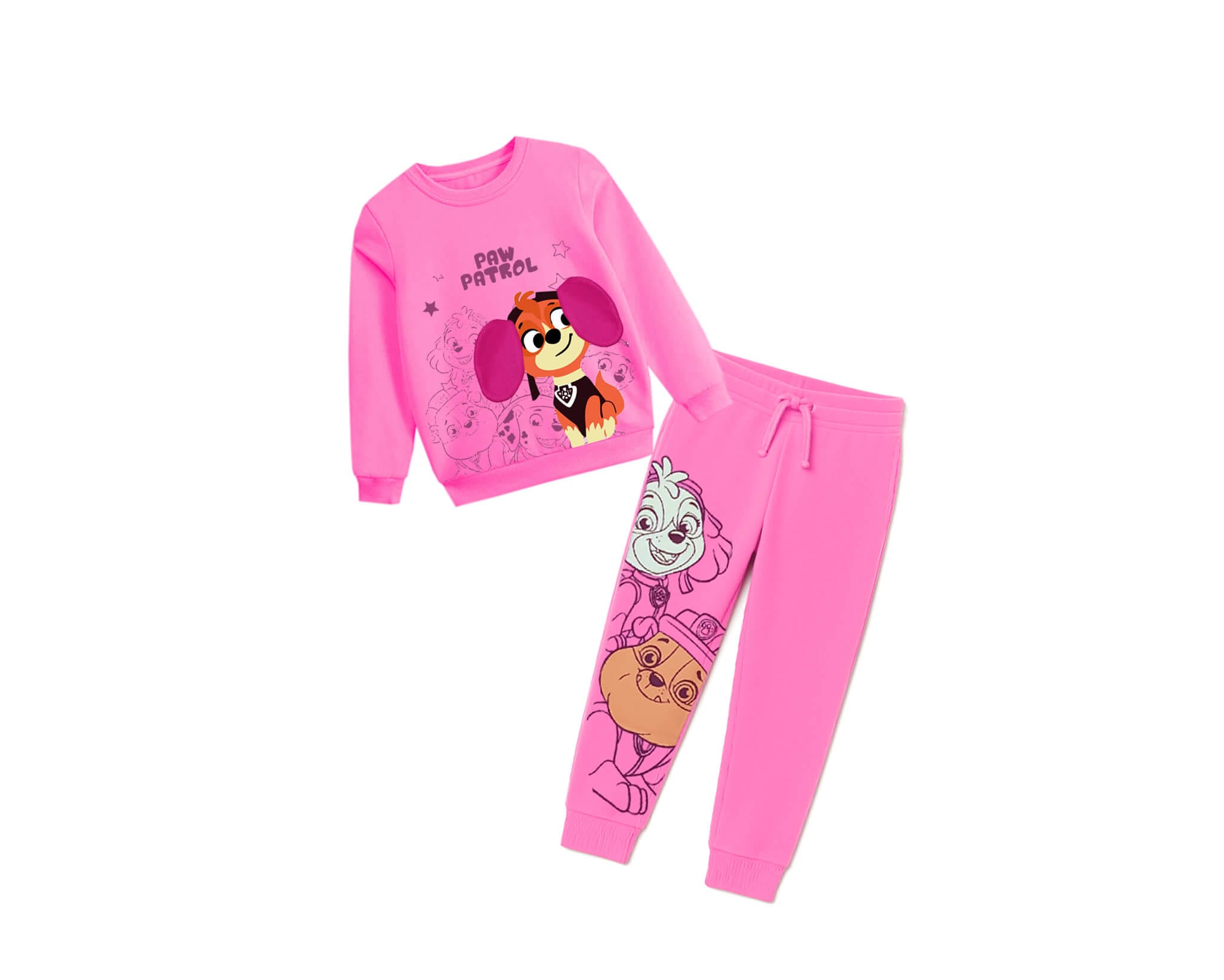 Paw Petrol 3D Ear Fleece Tracksuit -Pink