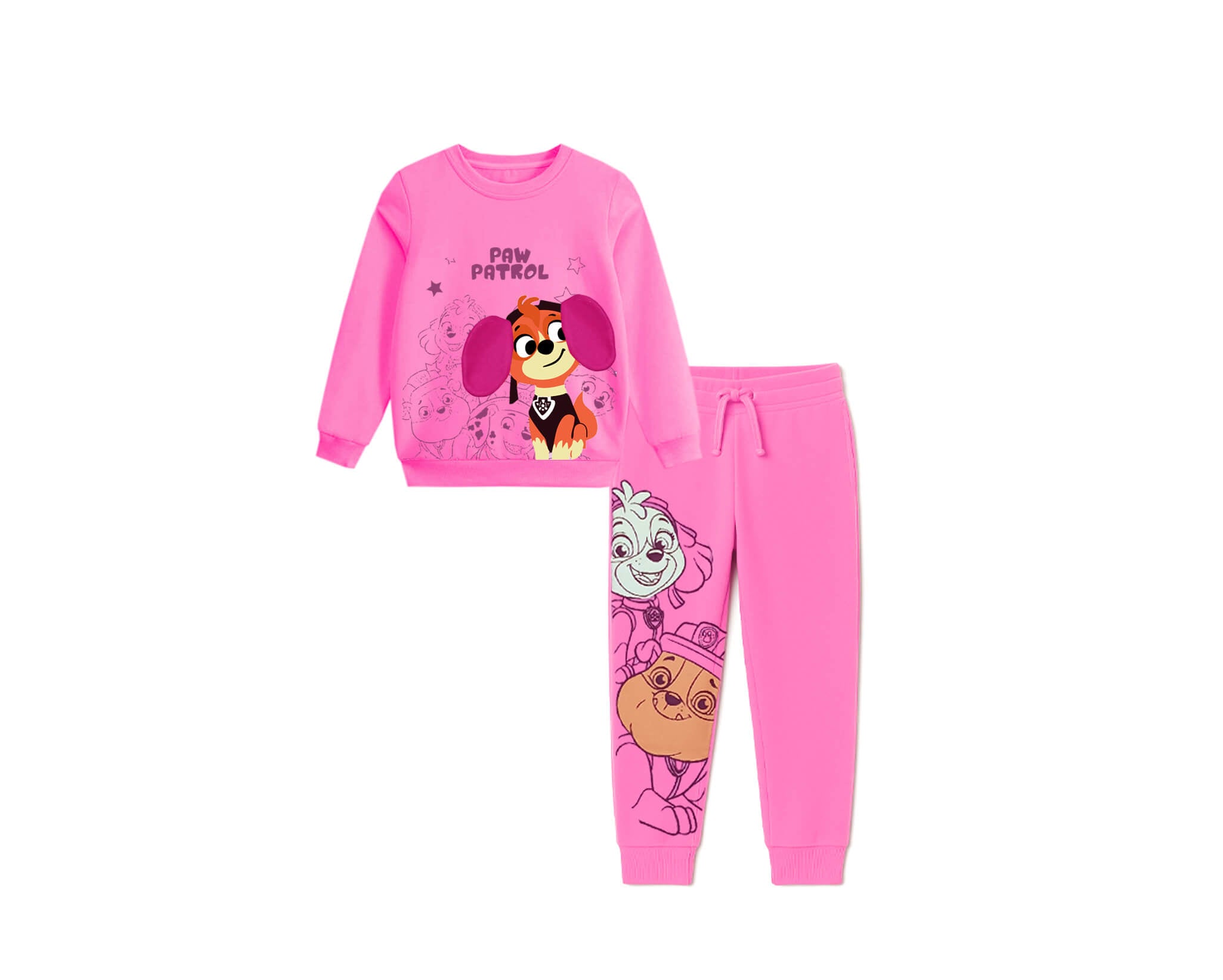 Paw Petrol 3D Ear Fleece Tracksuit -Pink