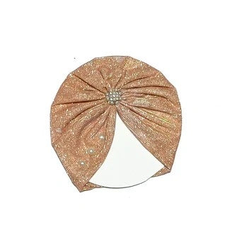 Pearls Brouch Moon Light Turban Cap For Babies