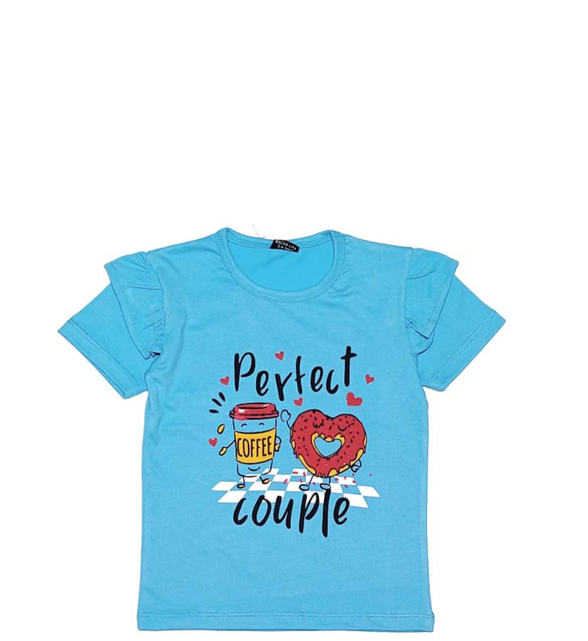 Perfect Couple Frill Tee Shirt - Sky Blue