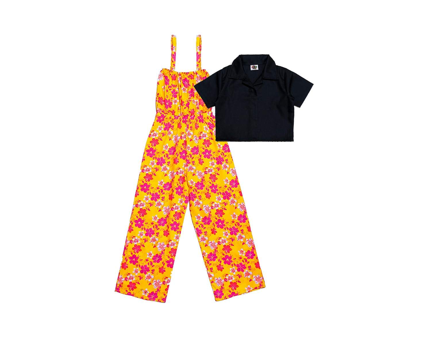 Pink Lillys Jumpsuit with Koti -Yellow &amp; Black