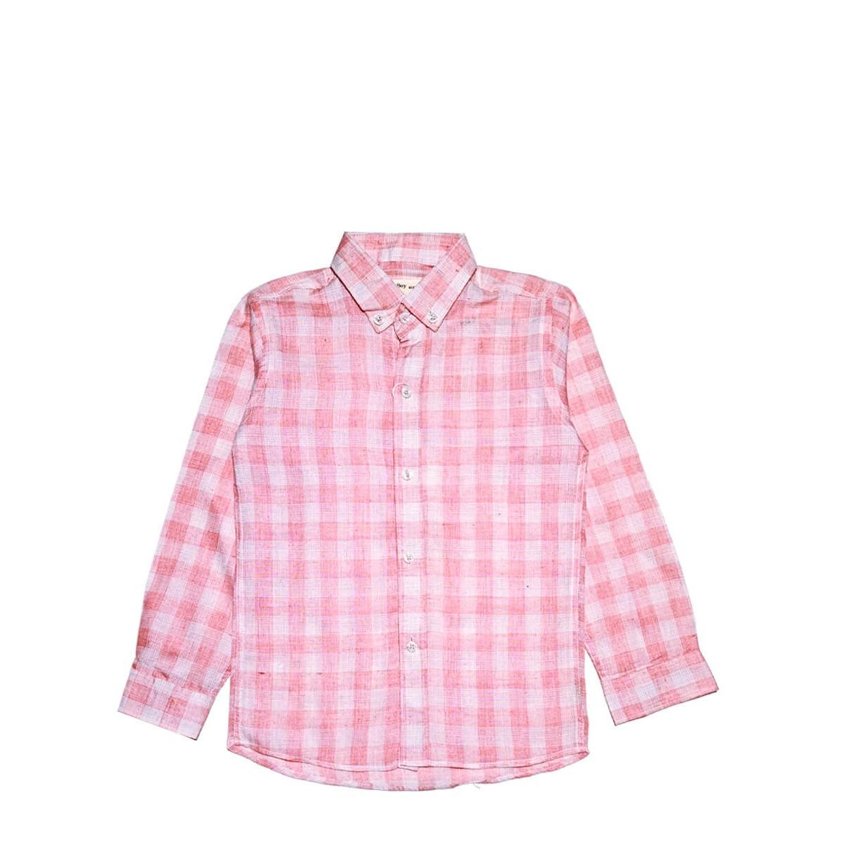Pink Check Casual Shirt Pink-White