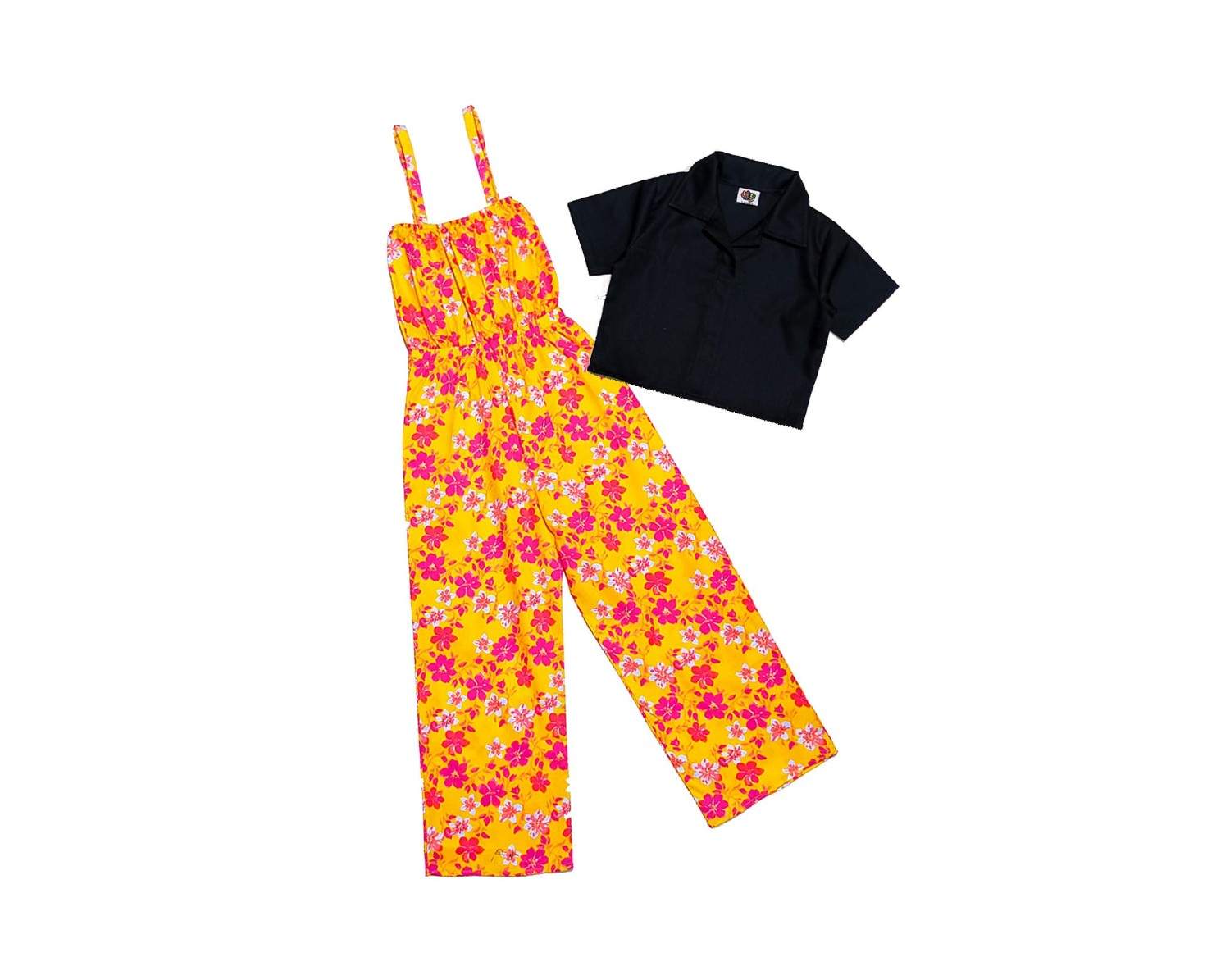 Pink Lillys Jumpsuit with Koti -Yellow &amp; Black1