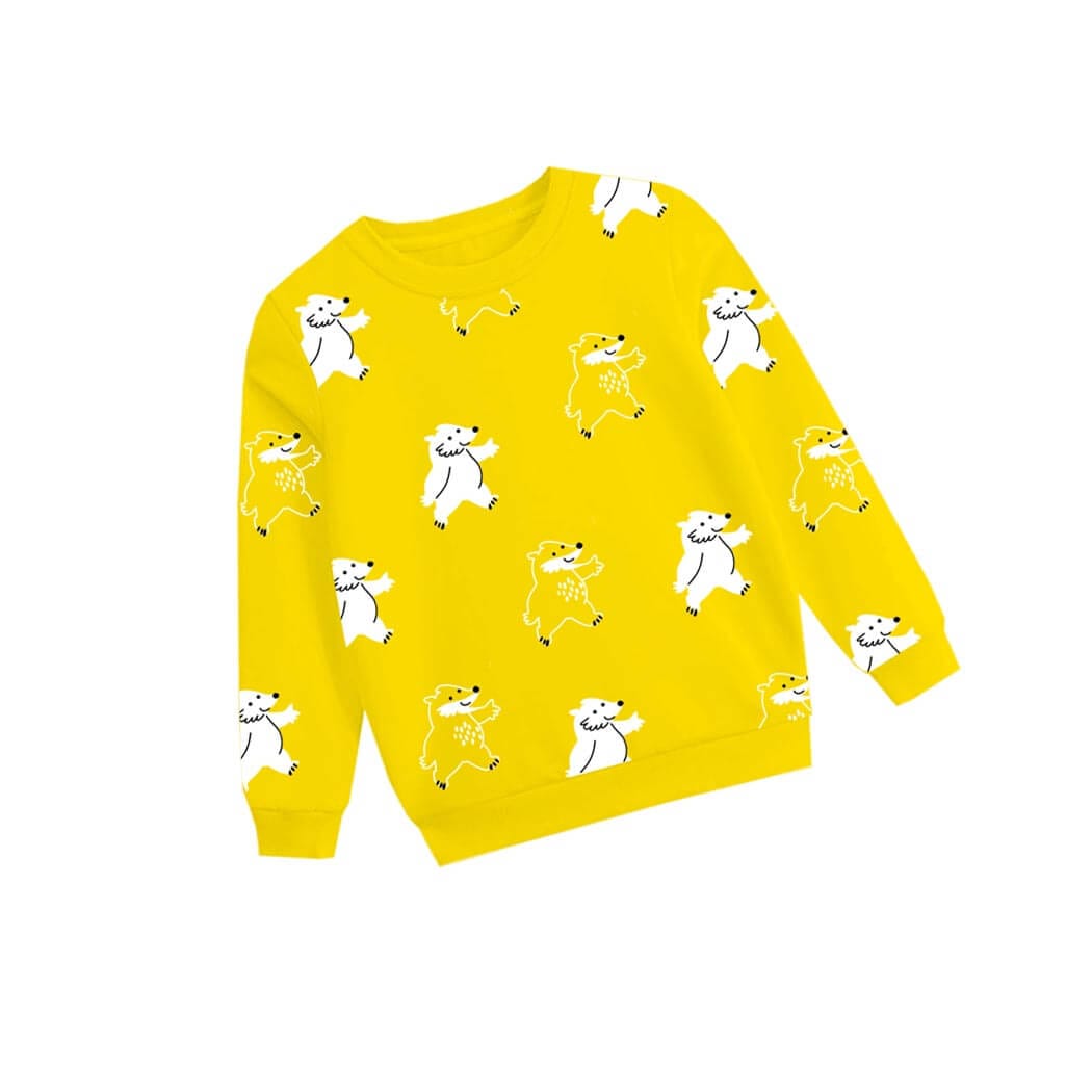 Pollar Bears Fleece Sweatshirts - Yellow