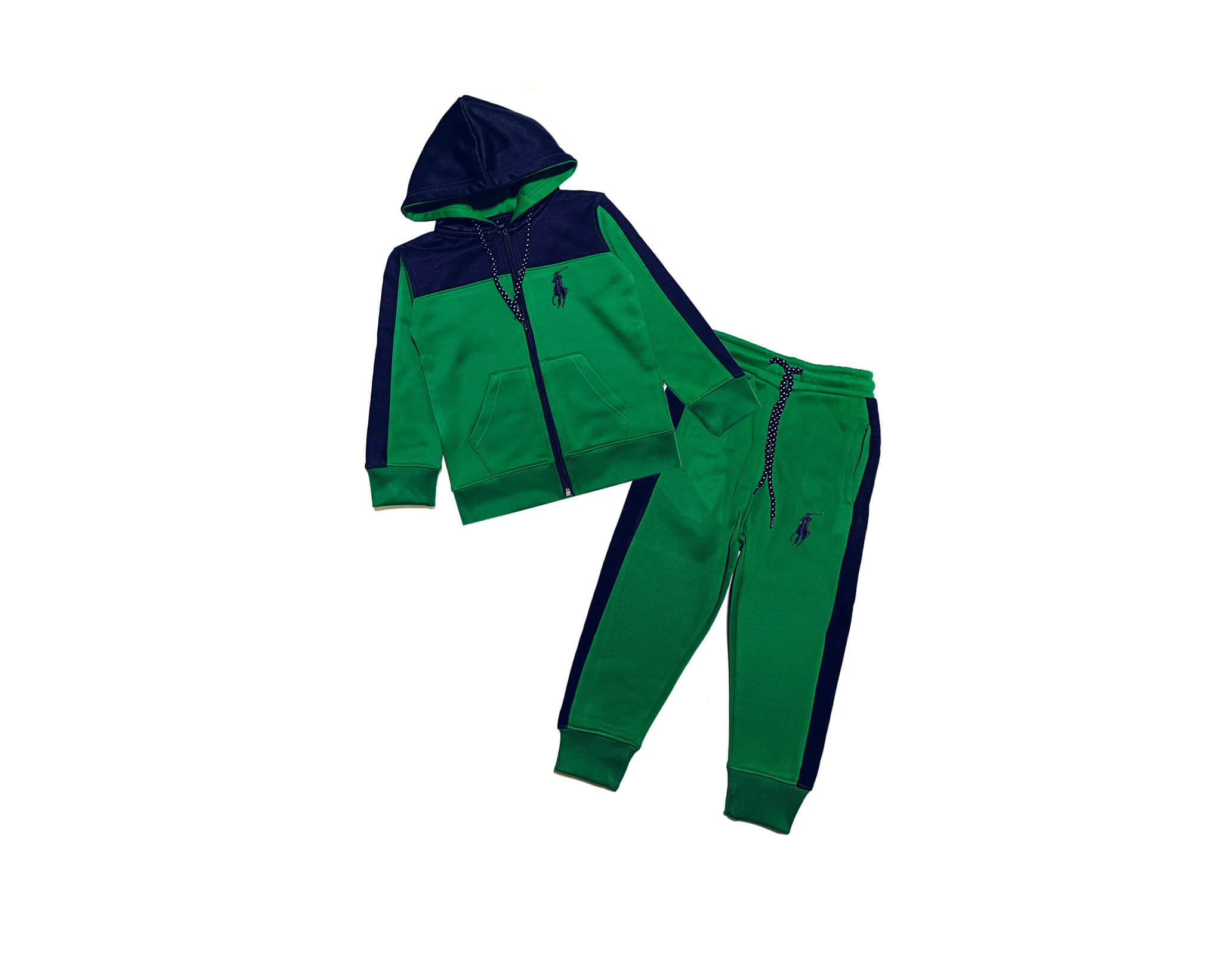 Polo logo Polyter Fleece Hoodie Tracksuit – Green