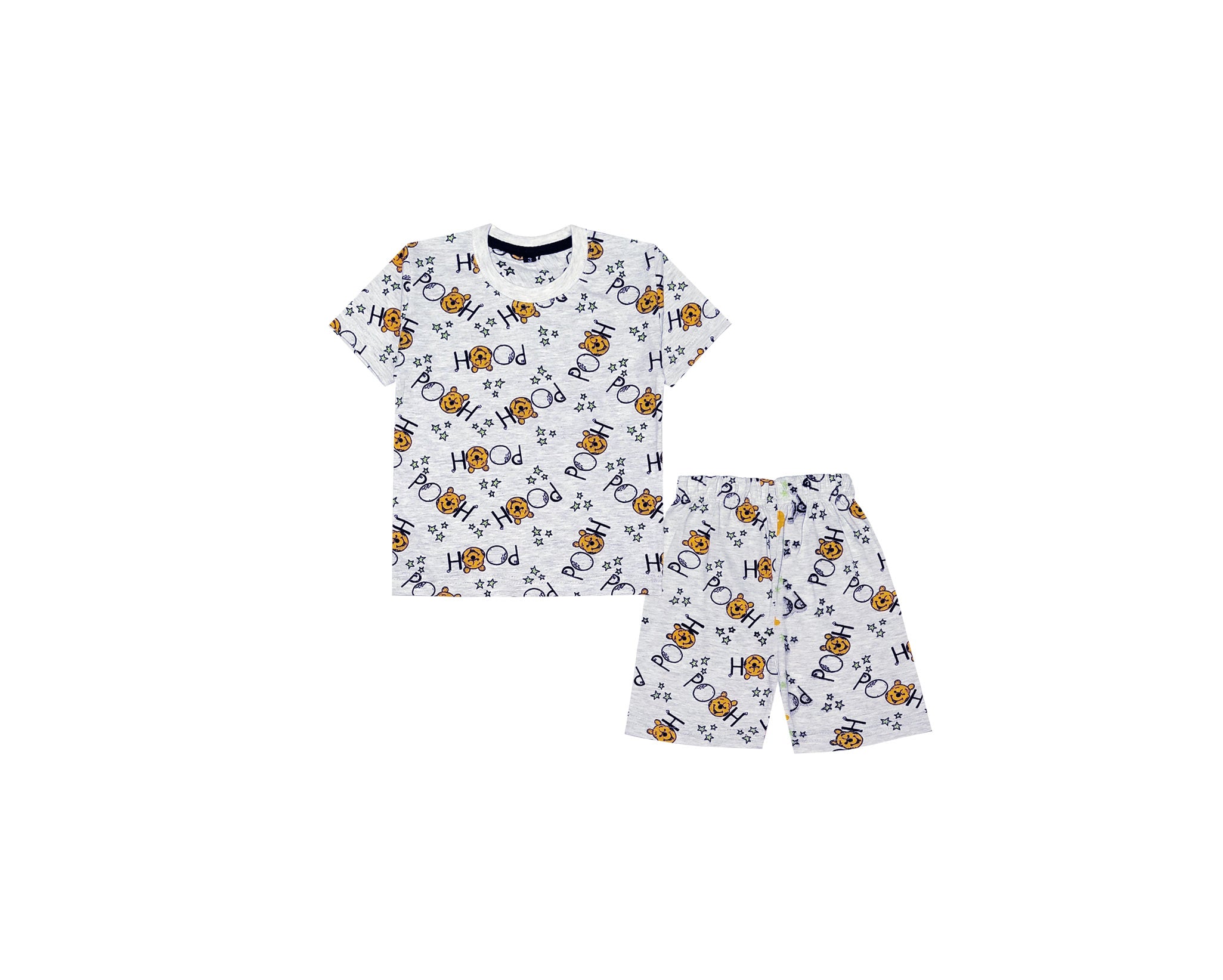 Pooh In Stars Tee Shirt &amp; Short Light-Grey