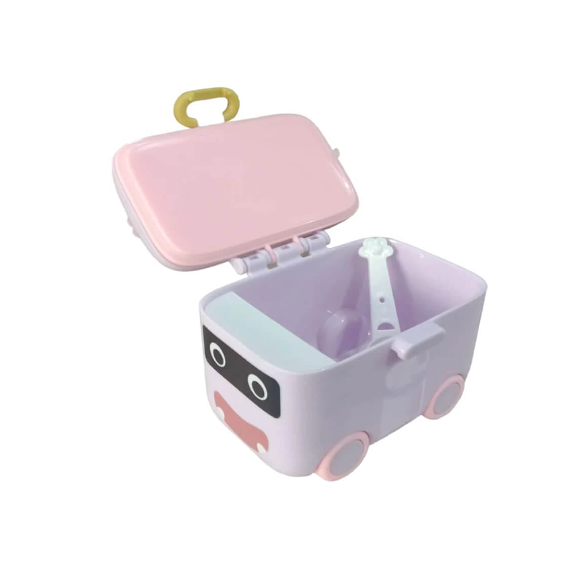 Portable Cartoon Mini Bus Milk Powder Container - Soft Purple