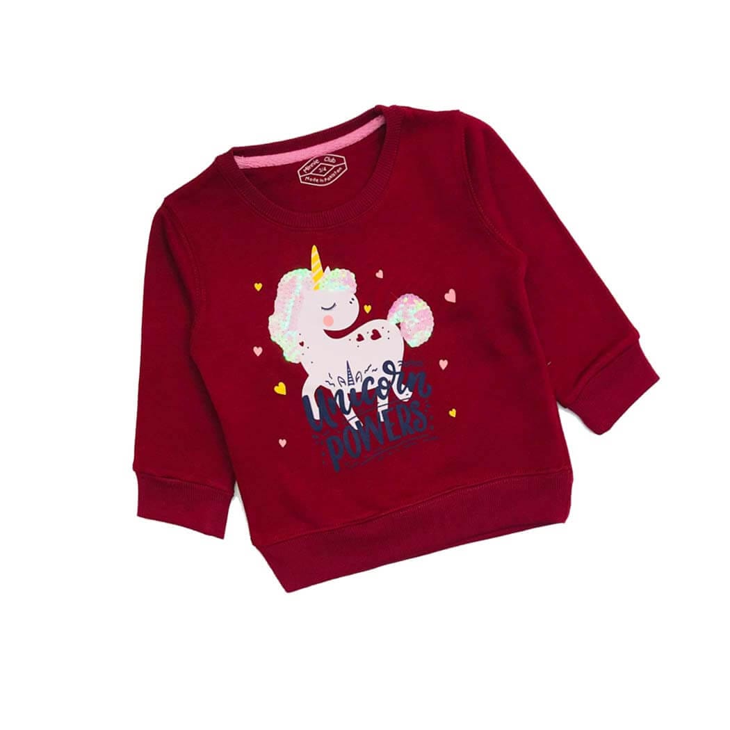 Power Unicorn Sequence Sweatshirt - Maroon
