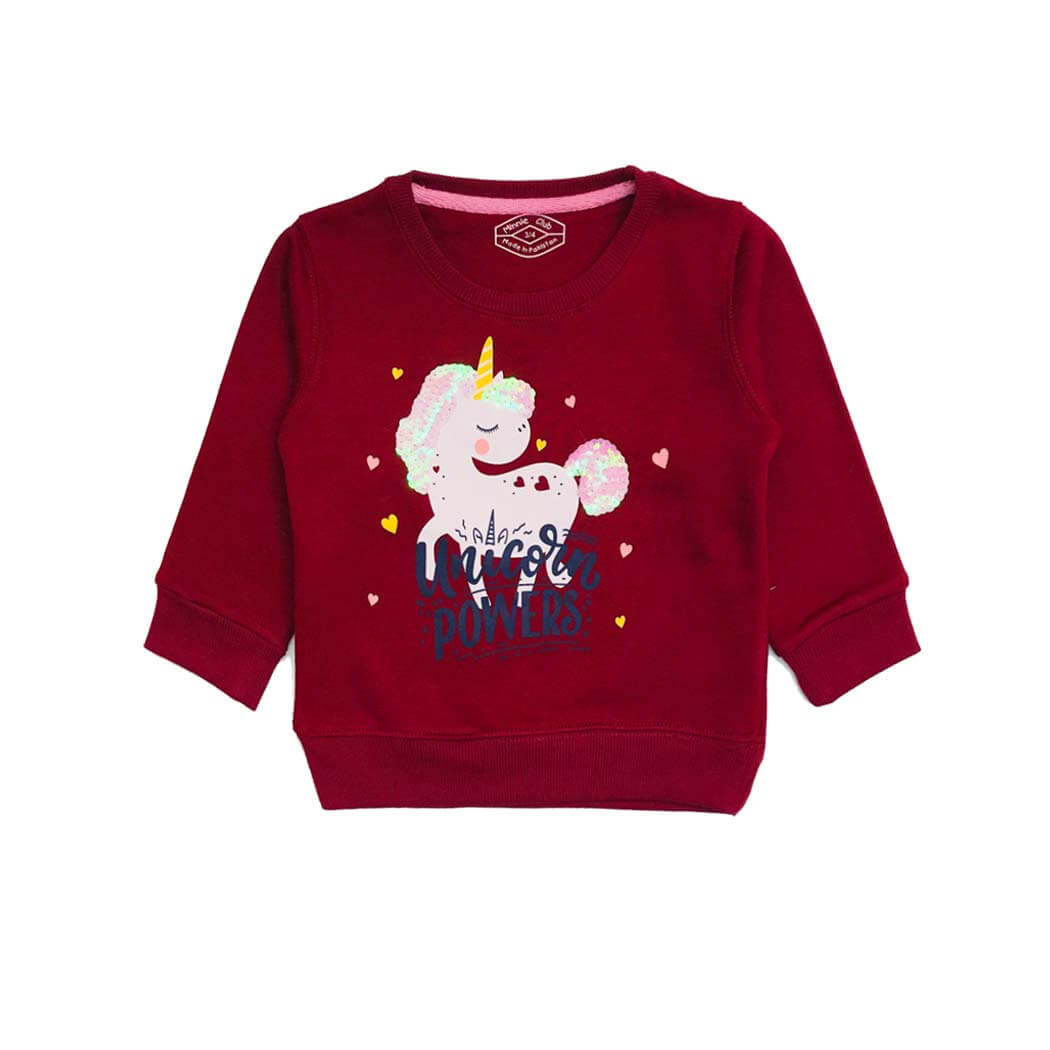 Power Unicorn Sequence Sweatshirt - Maroon