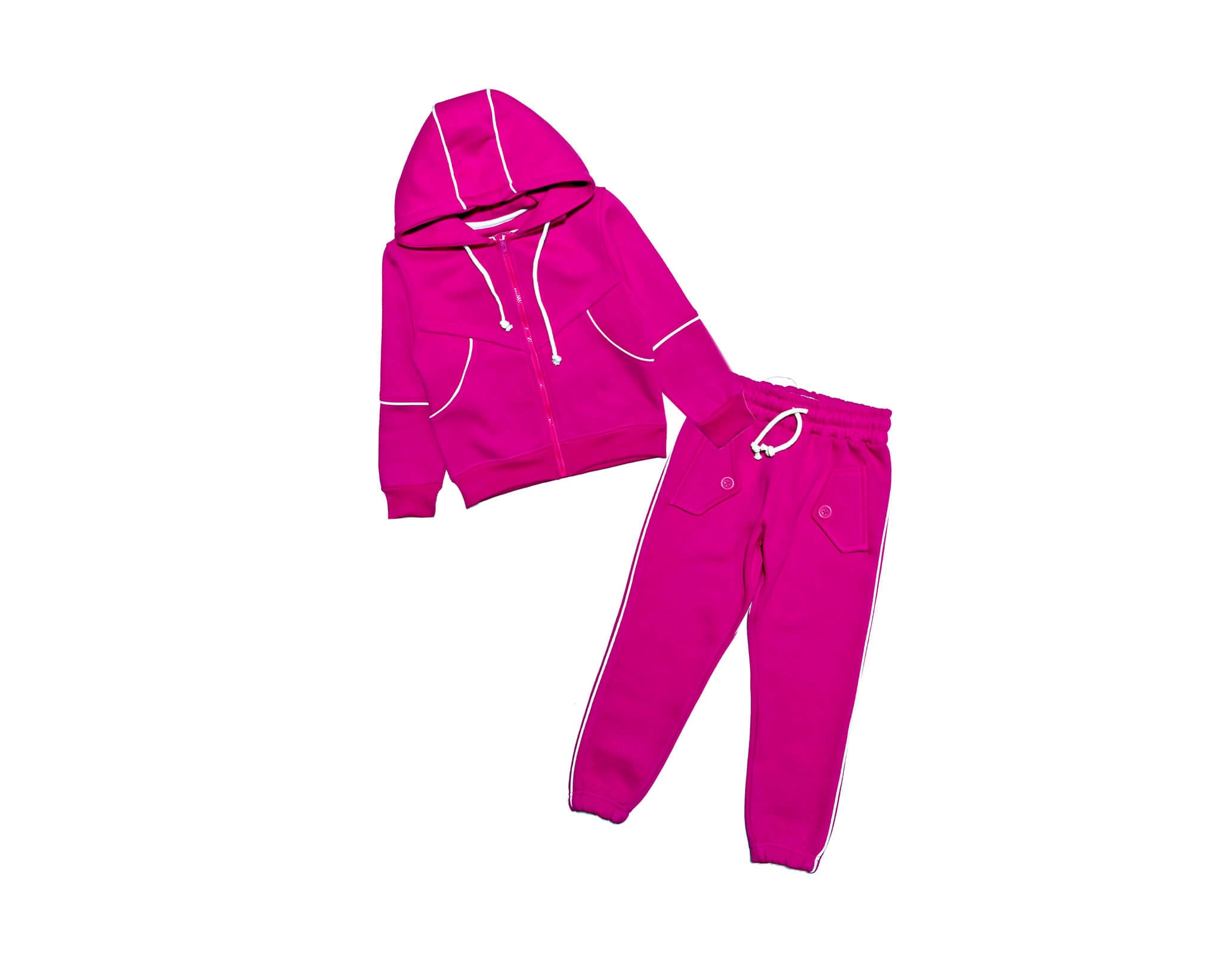 Premium Fashion Fleece Hoodie Tracksuit -Shocking Pink