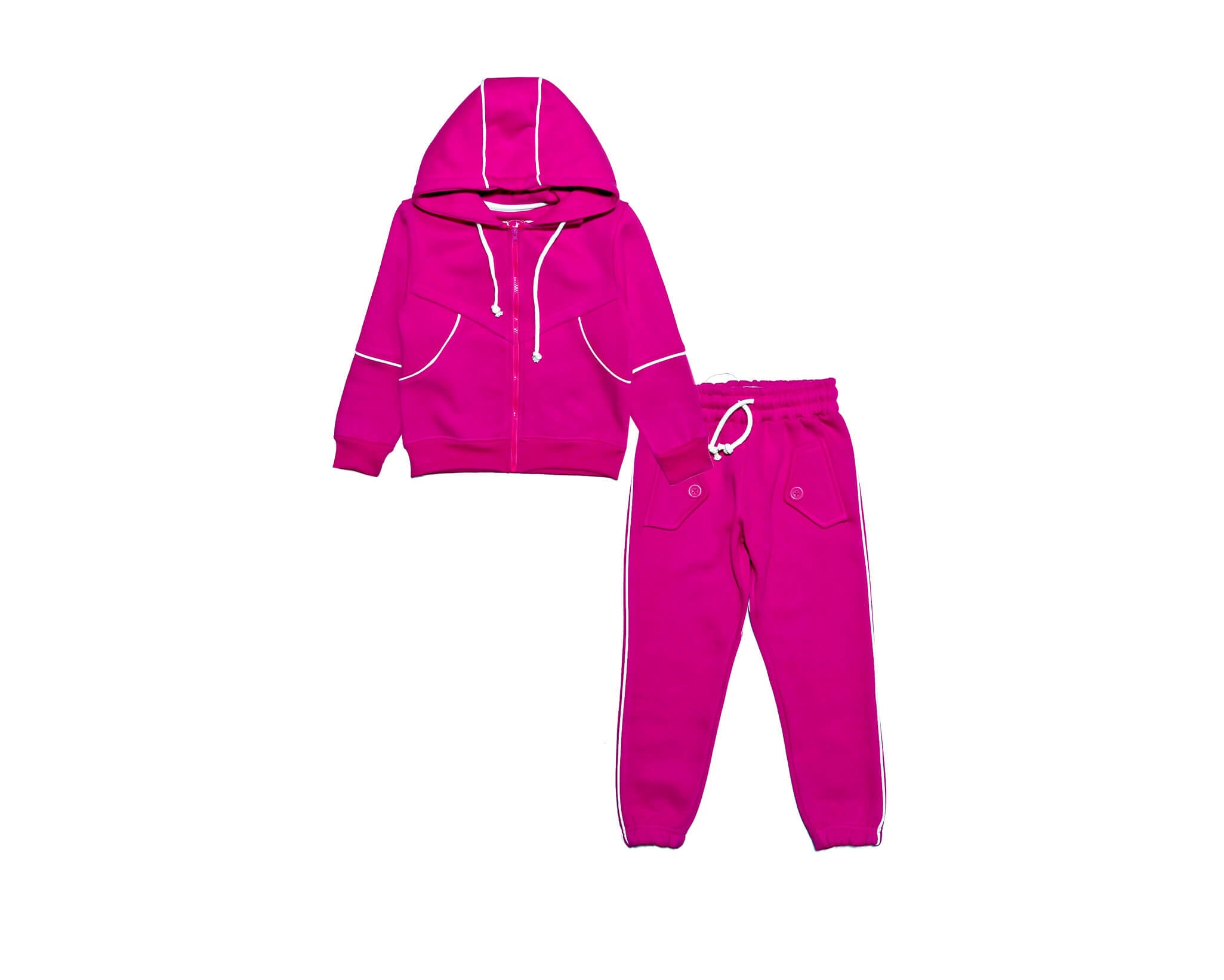 Premium Fashion Fleece Hoodie Tracksuit -Shocking Pink