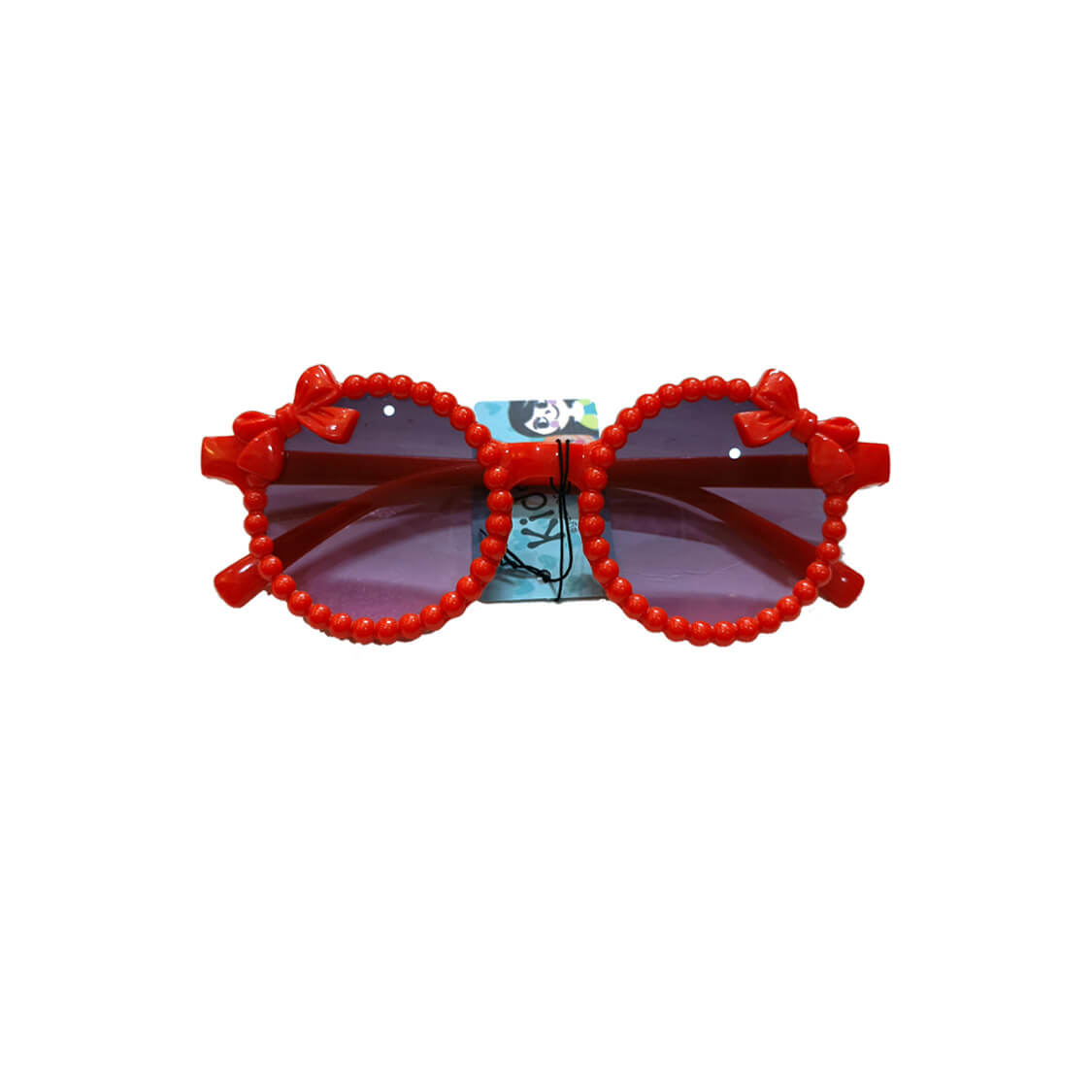 Premium Frame Glasses With Red Bow - Red