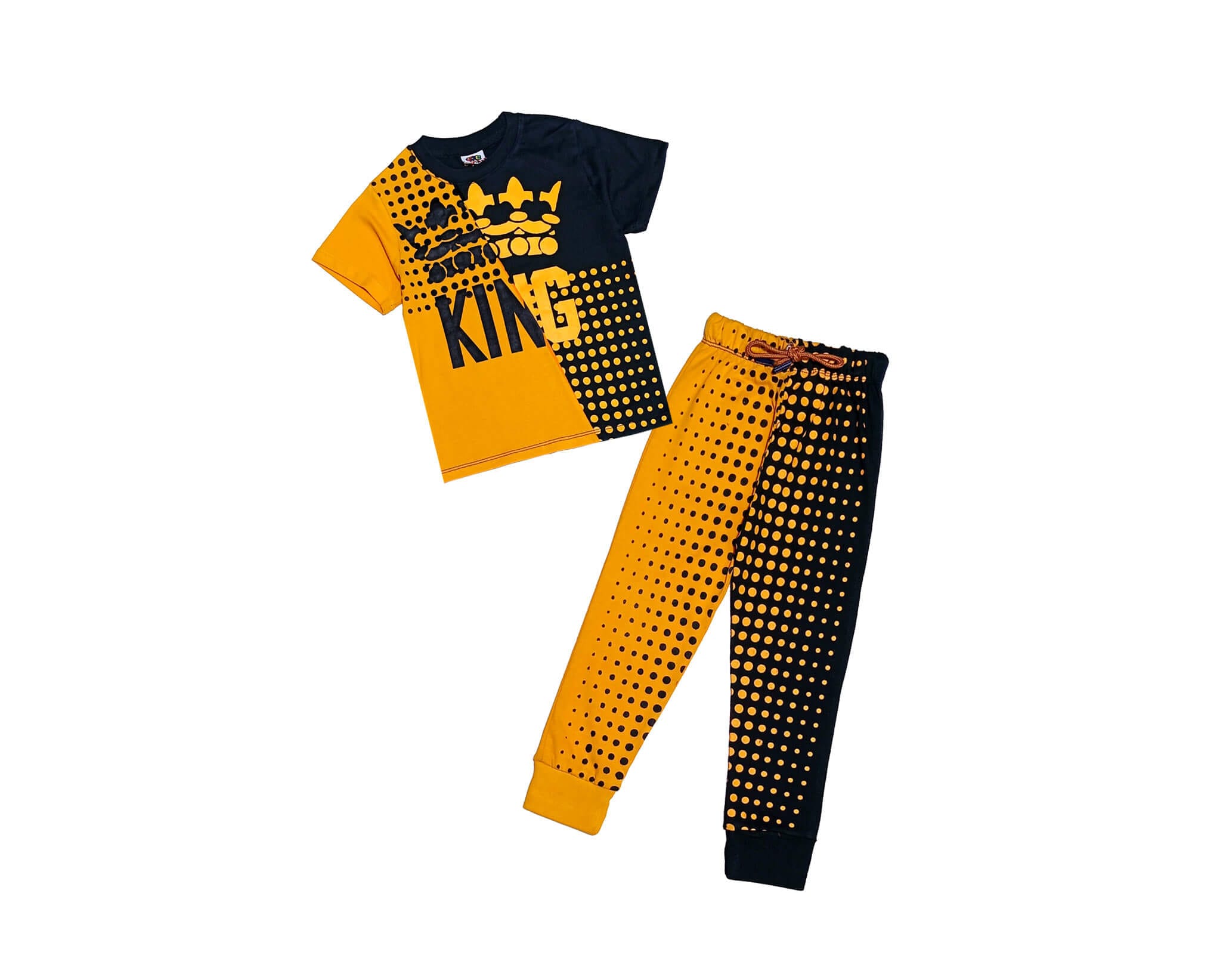 Premium King Crown Penal Tee & Trouser -Mustard & Black