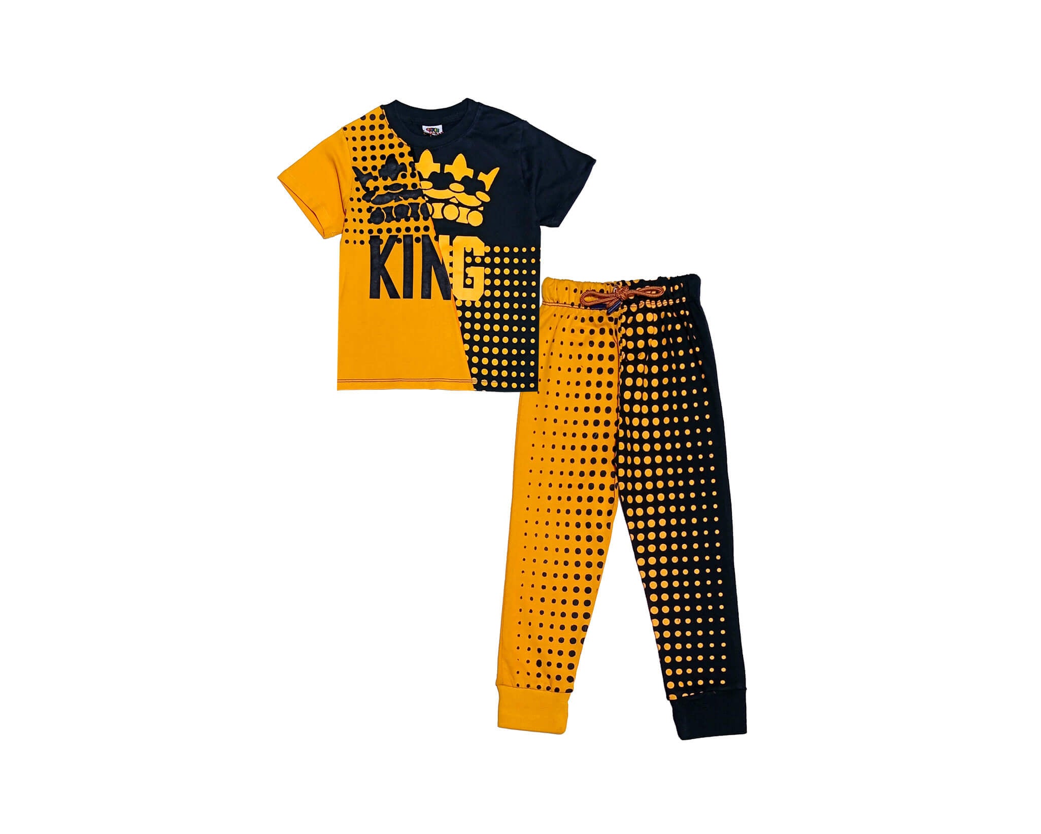 Premium King Crown Penal Tee & Trouser -Mustard & Black