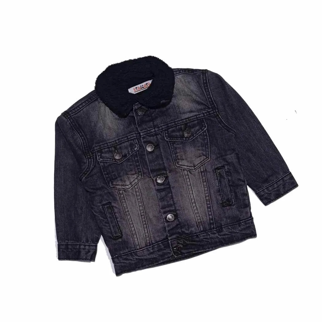Premium Wool Denim Jacket - Charcoal