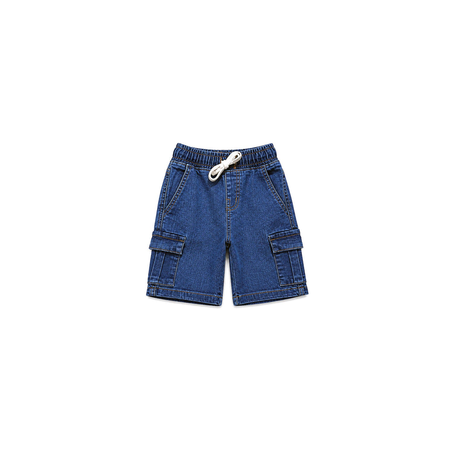 PremiumElasticWaistDenimShort-MidBlue