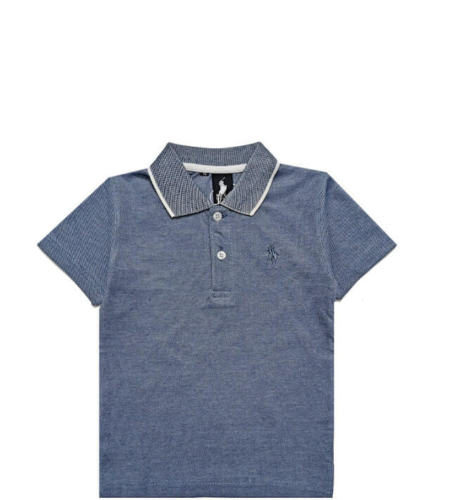 PremiumPoloLogoWhiteTippingColarShirt-Gray