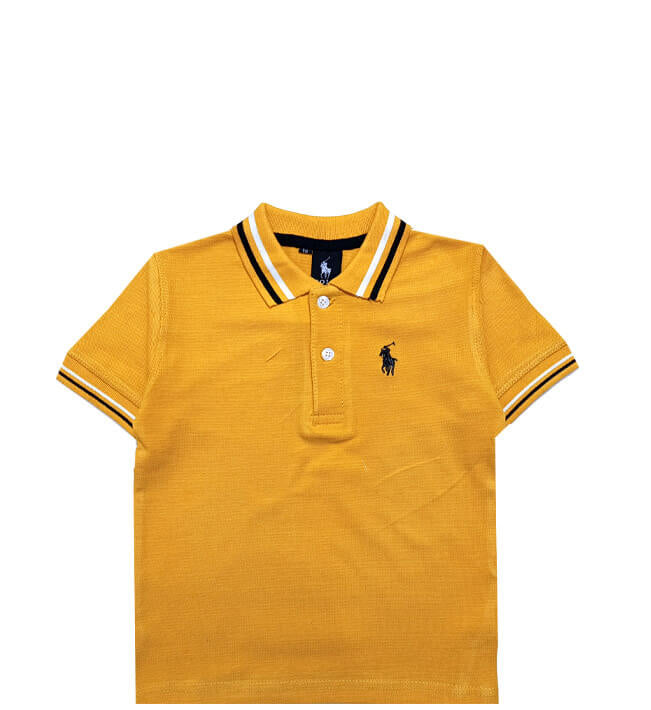 PremiumWhite_BlackTippingColarPoloLogoShirt-Yellow