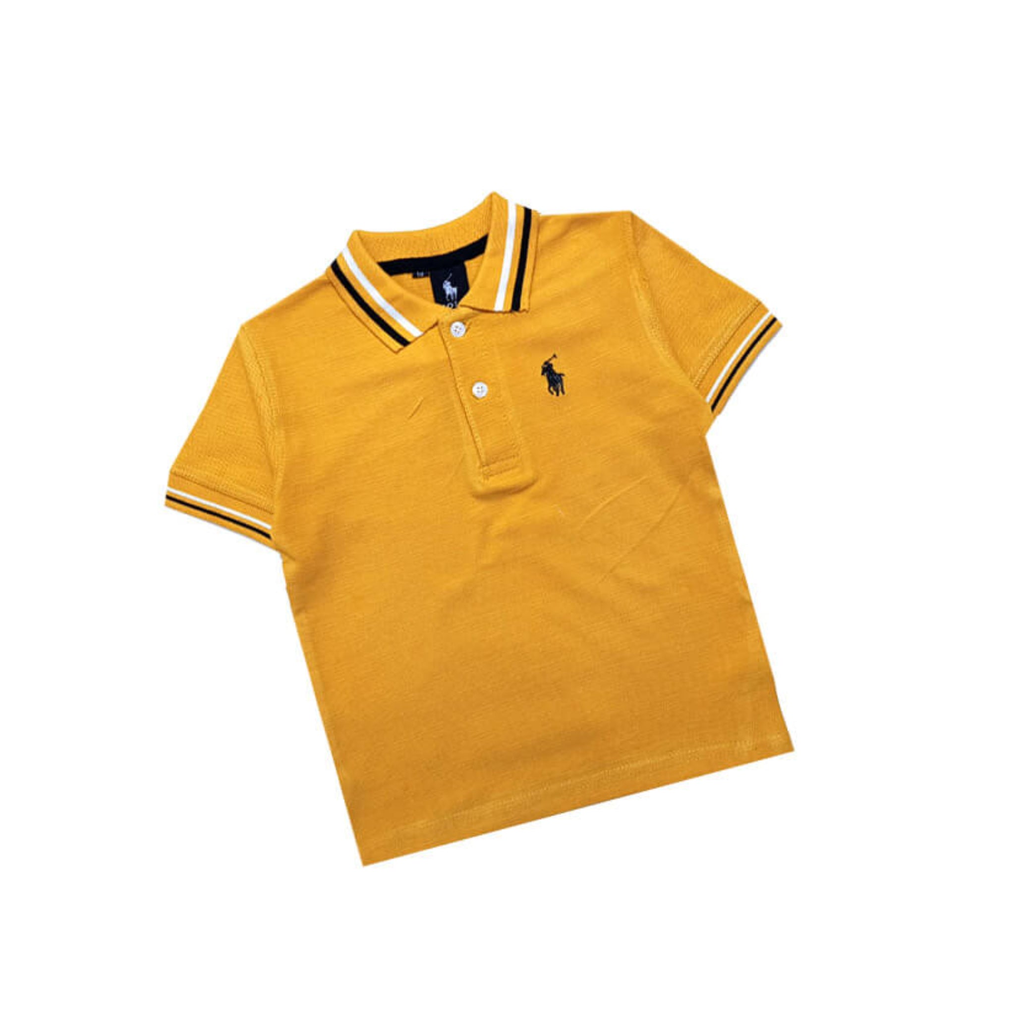 PremiumWhite_BlackTippingColarPoloLogoShirt-Yellow_1