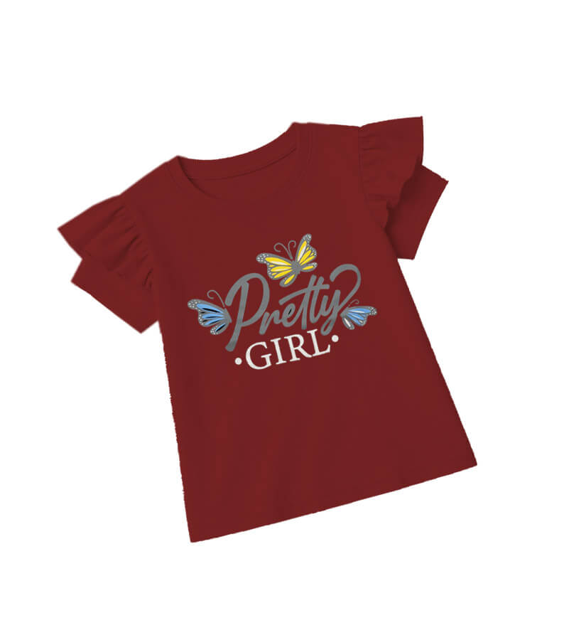 PrettyGirlButterflyFrillTShirt-Maroon_1