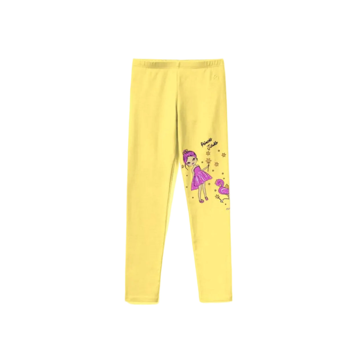 Princess Twinkle Cotton Tights - Lime Yellow