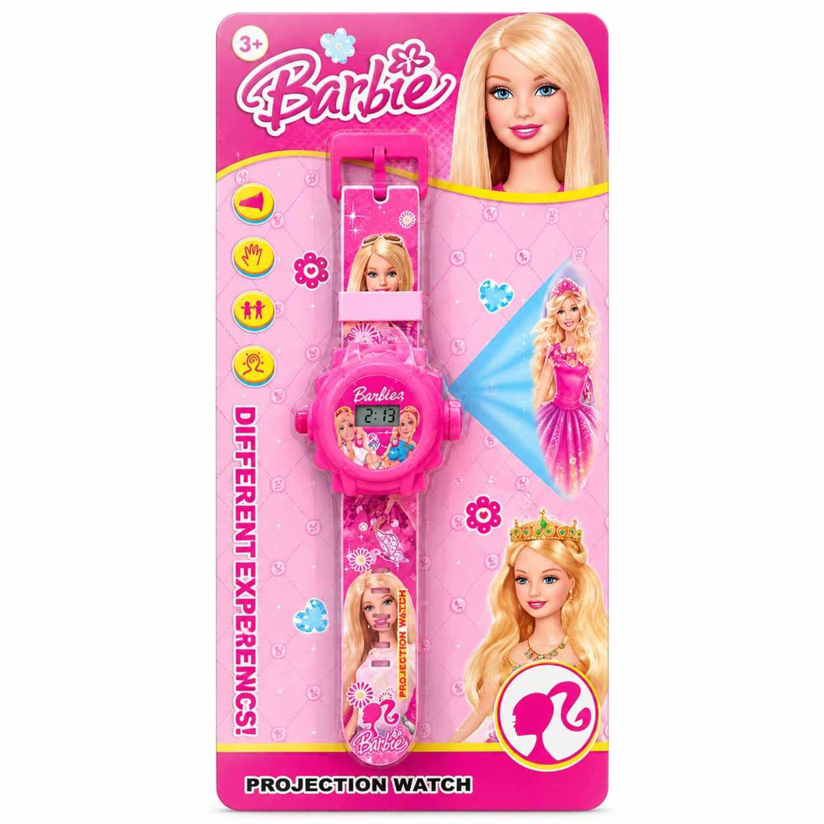  Printed Barbie Strap Digital Watch - Pink 