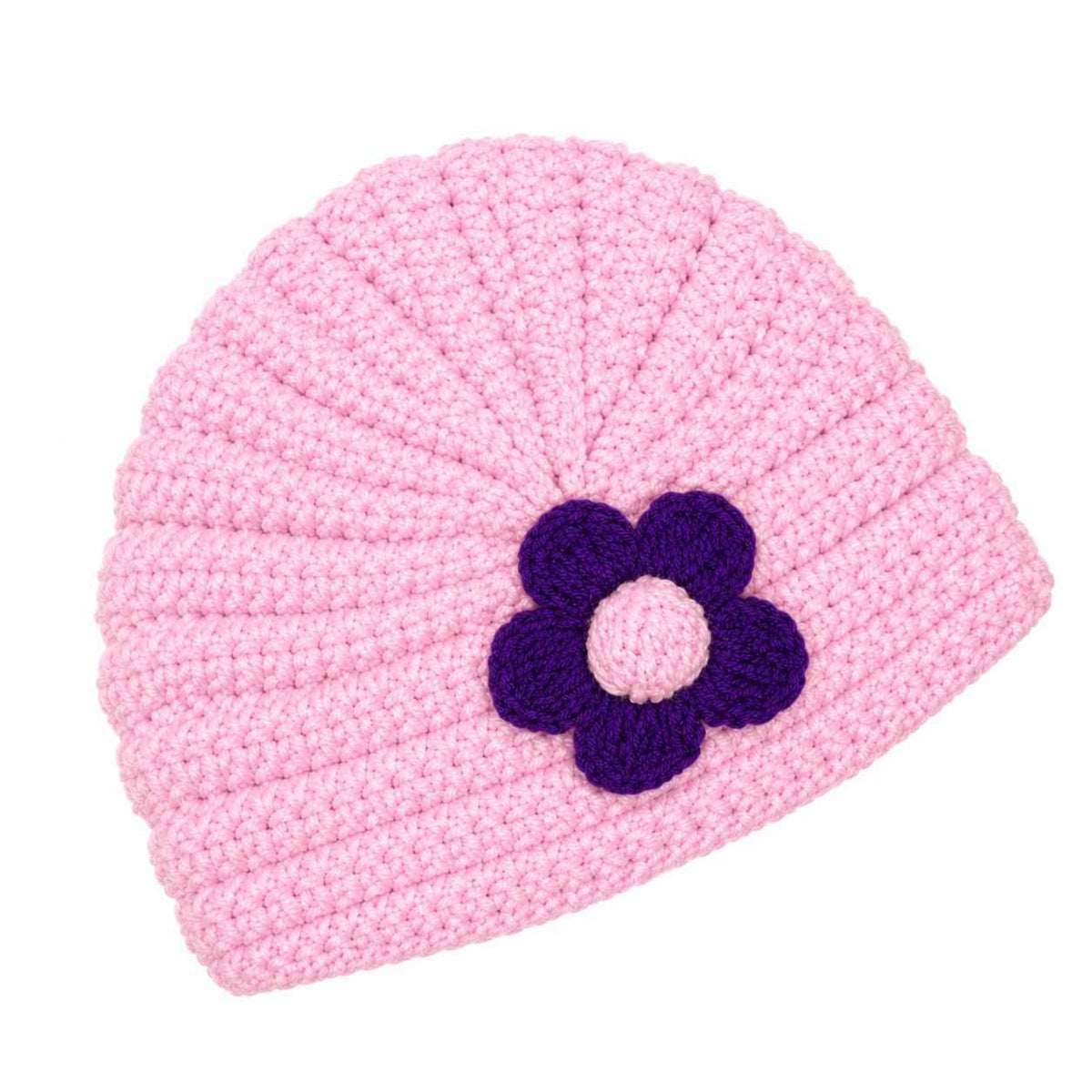 Purple Daisy Floral Handcrafted Cap - Soft Purple.