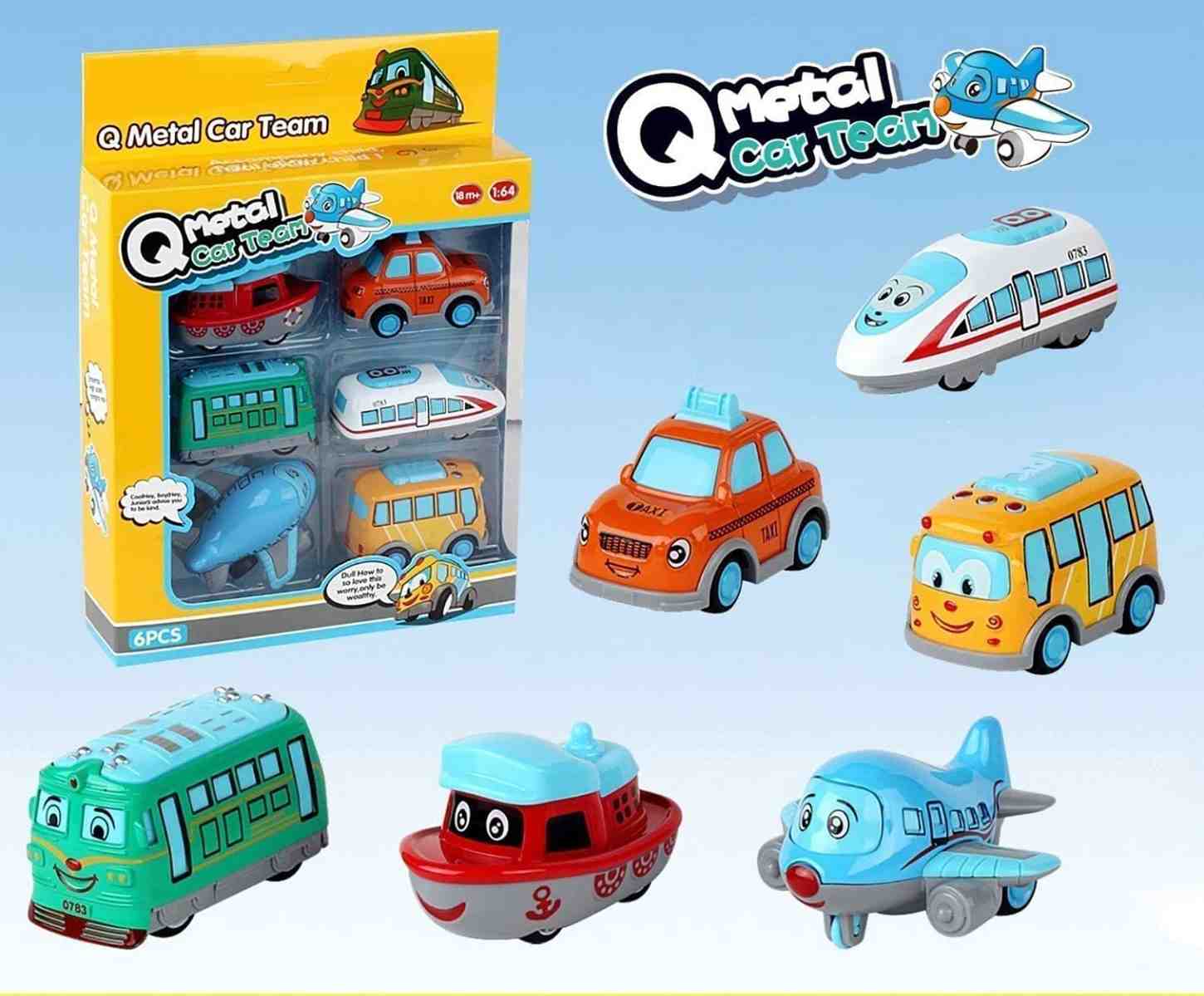 Q Metal Car Team set 6 Pcs