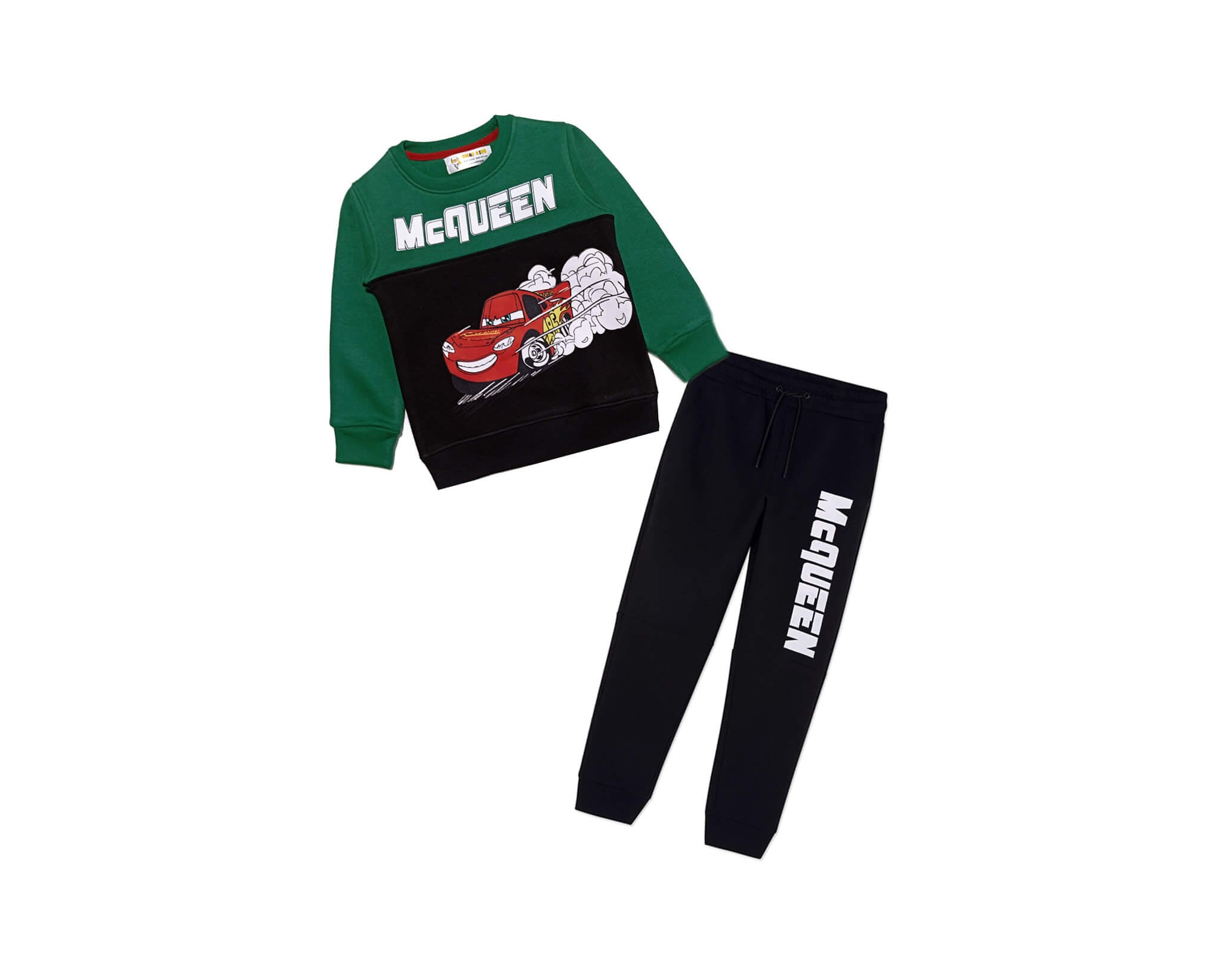 Queen Car Fleece Tracksuit -Green &amp; Black