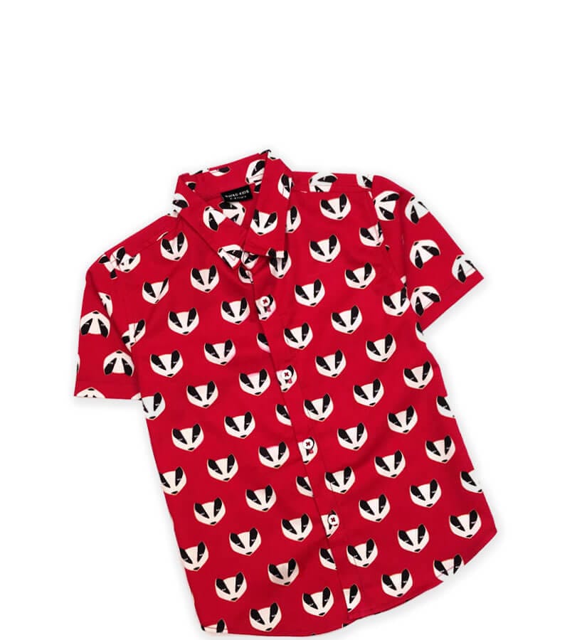 Raccoon Formal Shirt - Red