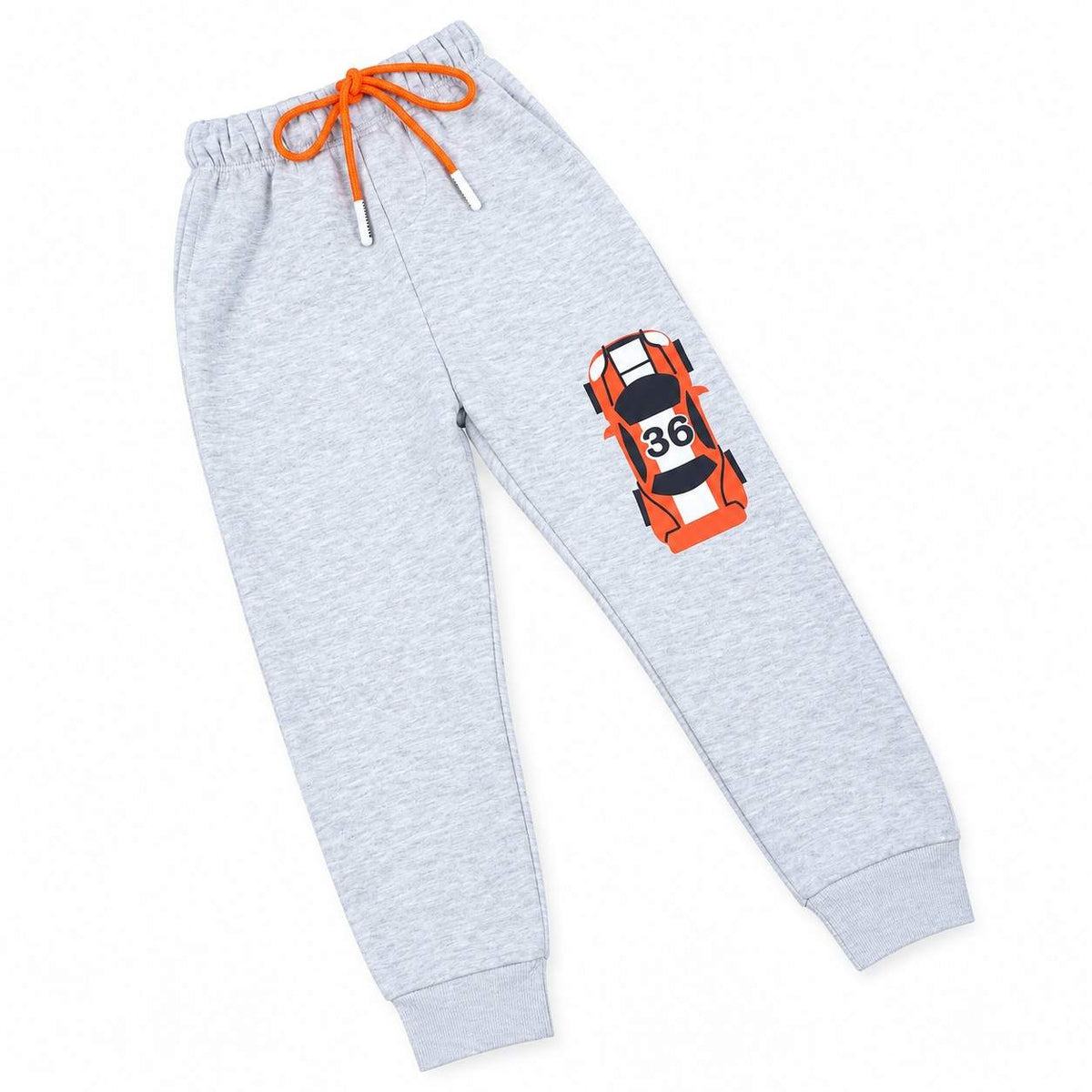 Race Car  Race Car Printed Fleece  Trousers - Light Grey