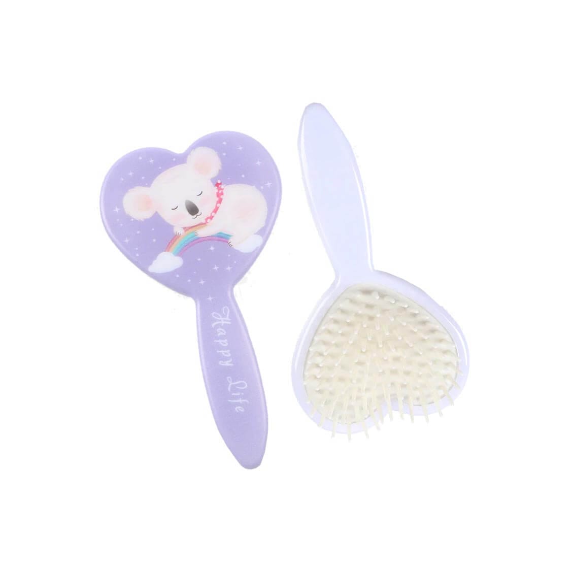 Rainbow Heart Shape Hair Brush For Babies - Purple