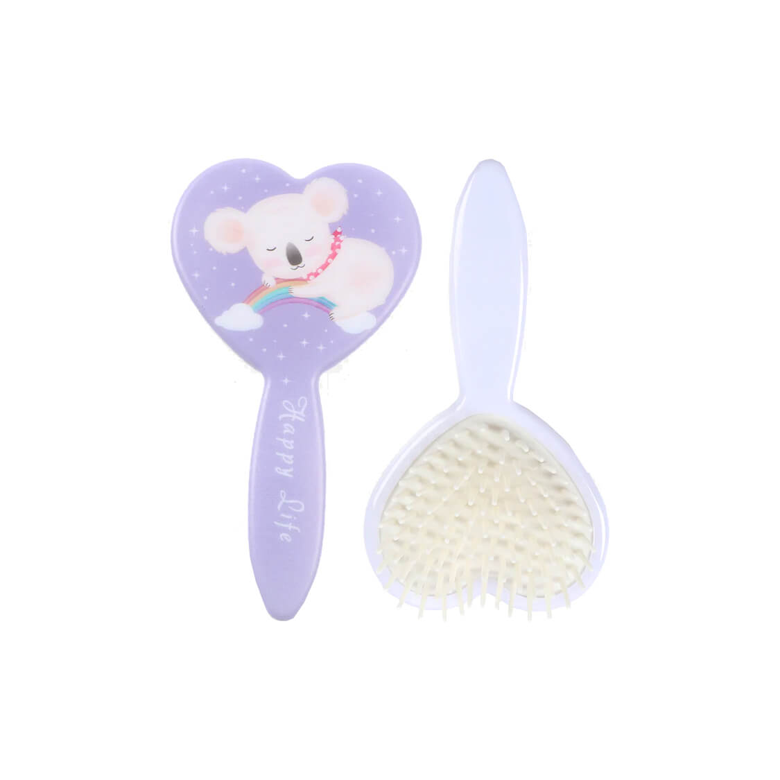 Rainbow Heart Shape Hair Brush For Babies - Purple