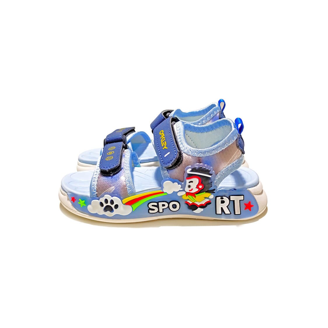 Rainbow Sports Premium Quaity LED Lights in Sole Soft Stylish Sandals Sky -Blue