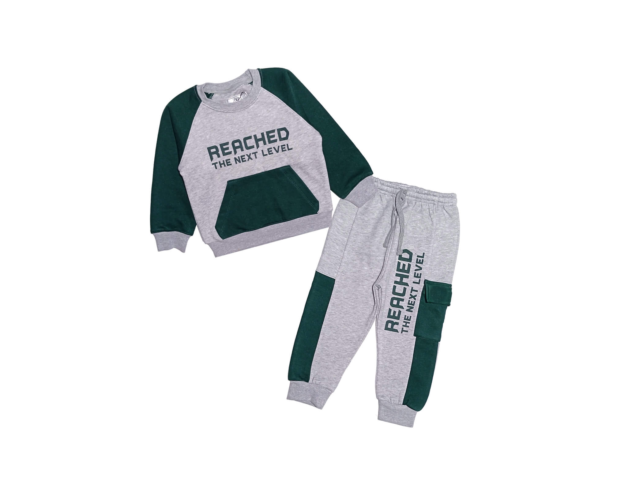 Reached The Next Level Fleece Tracksuit-Heather-Grey