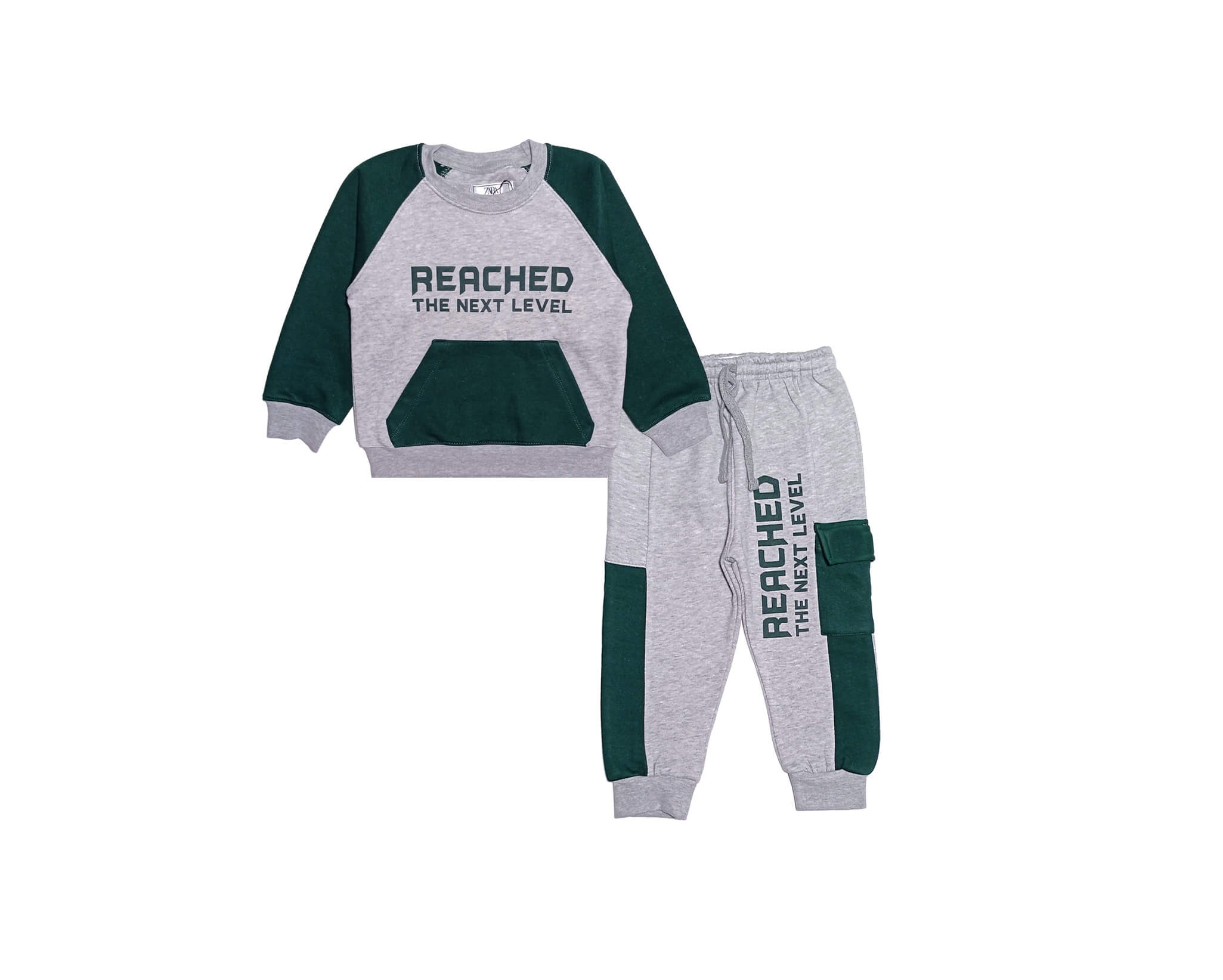 Reached The Next Level Fleece Tracksuit-Heather-Grey