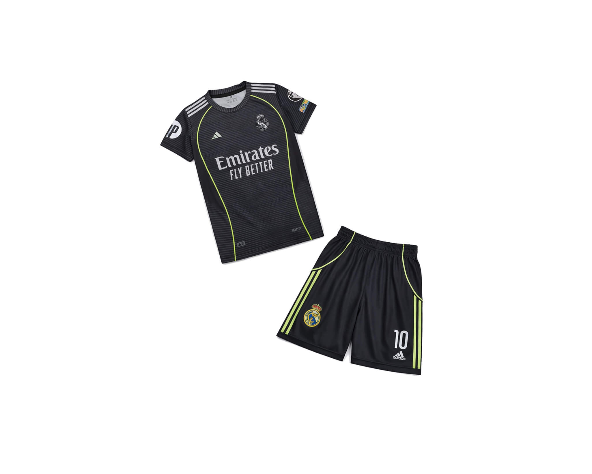 Real Madrid Away Sport Kit Polyester Tee & Short ‚Äì Black