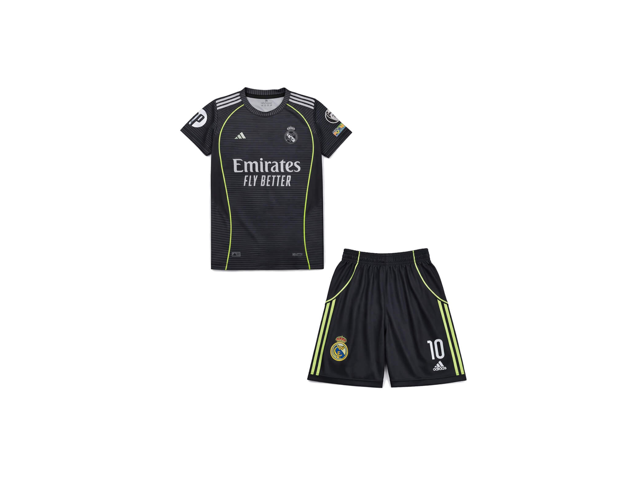 Real Madrid Away Sport Kit Polyester Tee & Short ‚Äì Black