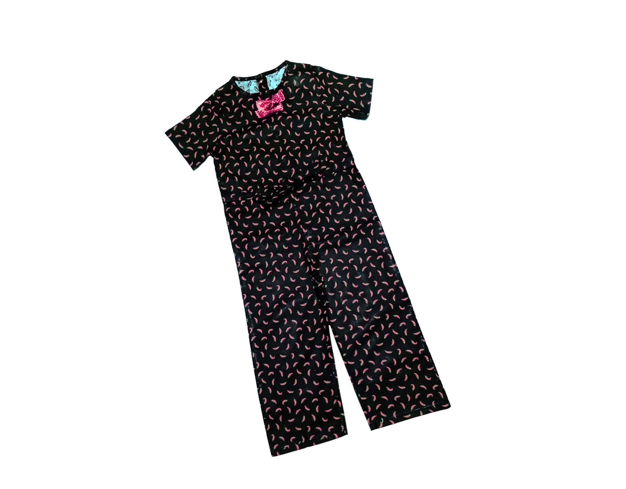 Red Chilli Short Sleeves Jumpsuit - Black