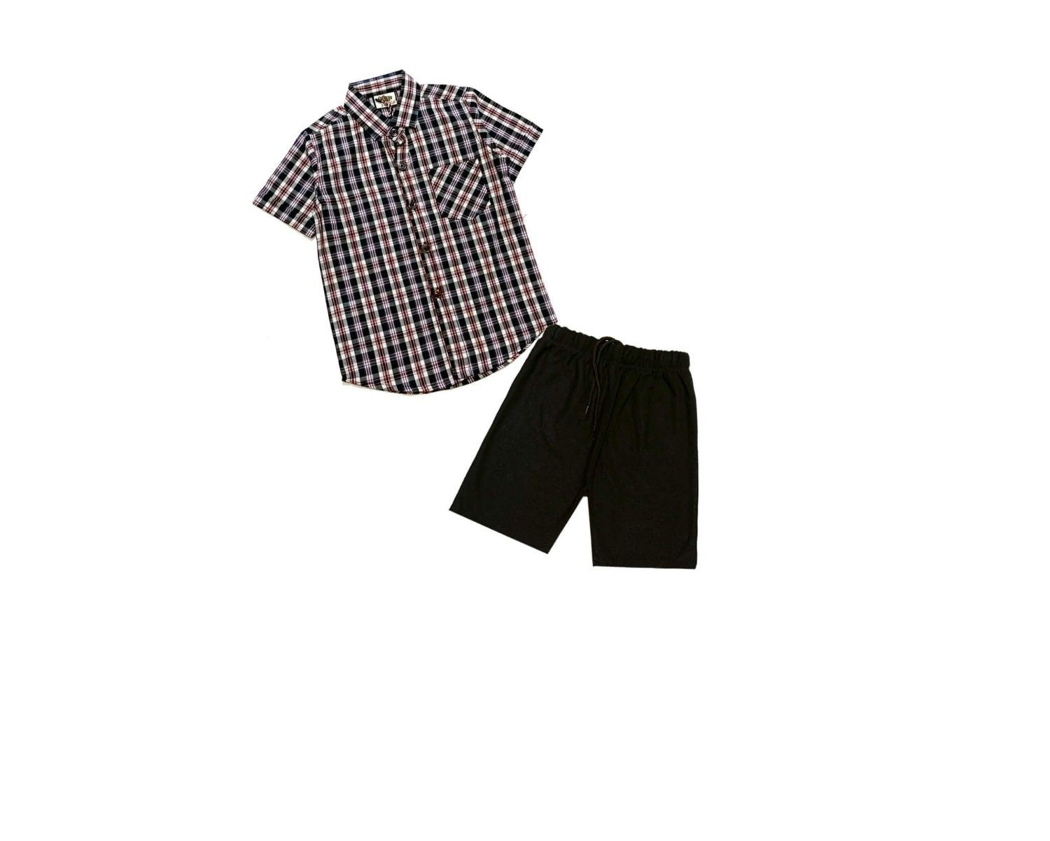 Red_BlueCheckedCasualShirt_ChinoShort-Black_White_1
