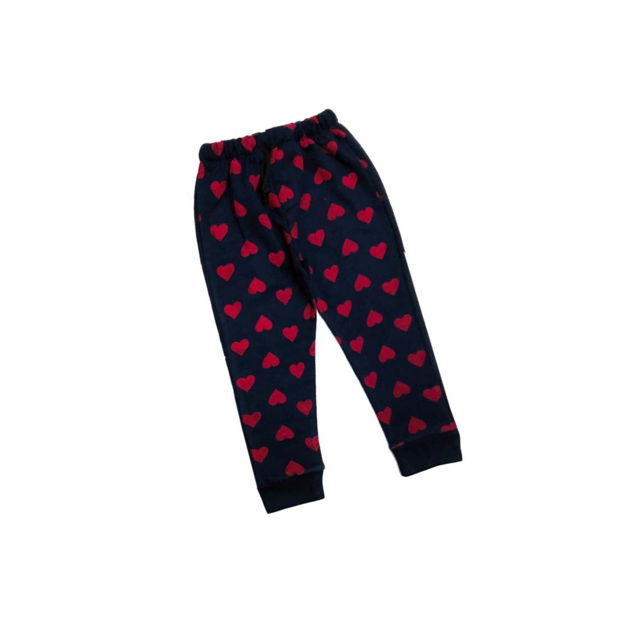 Red Hearts Pattren Trouser  - Navy Blue