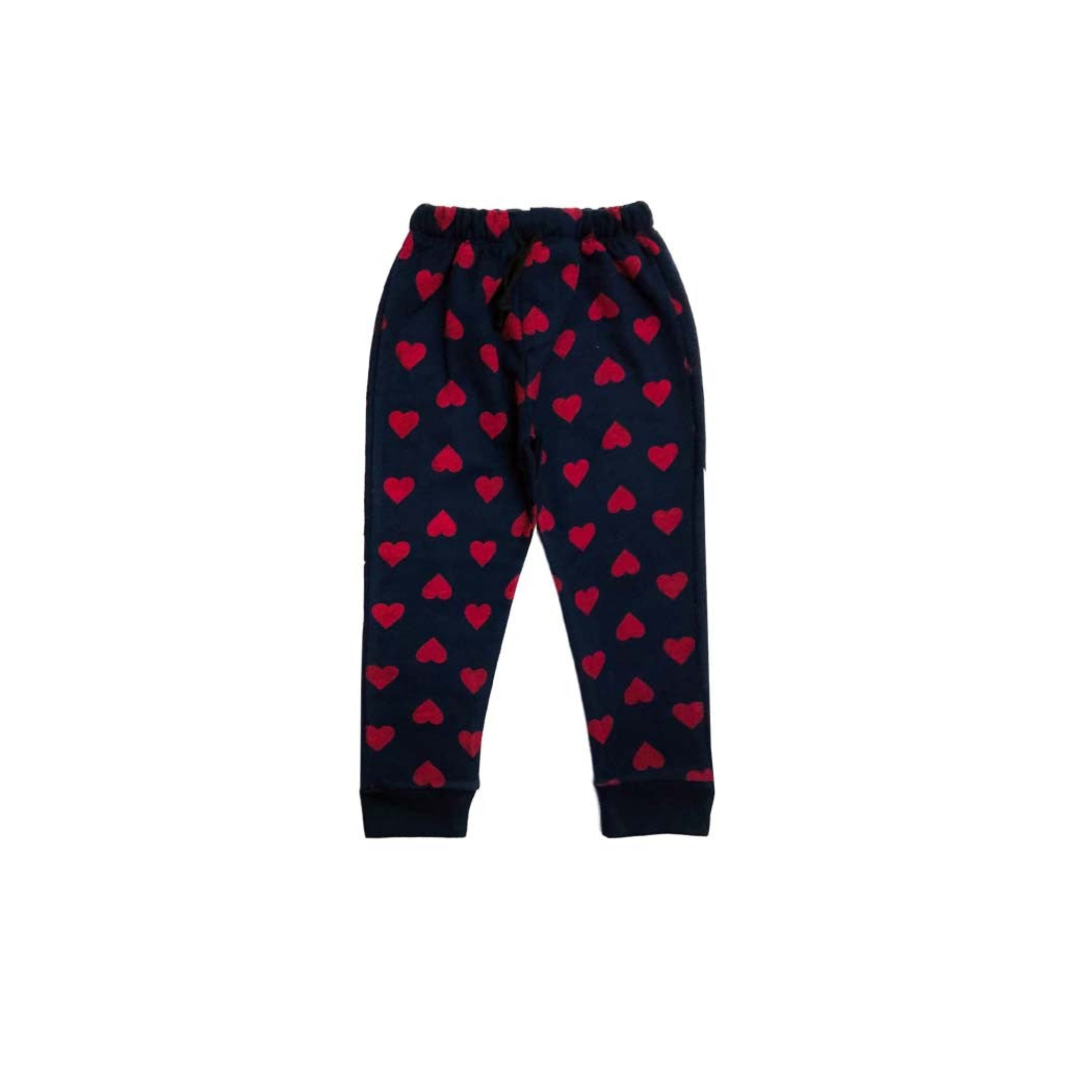 Red Hearts Pattren Trouser  - Navy Blue