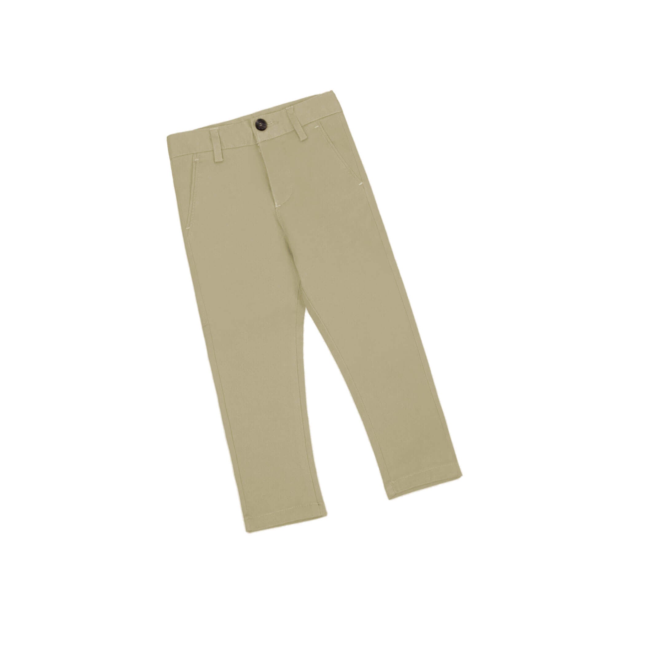 Basic Slim Fit Kids Twill Cotton Chino Pant-Skin