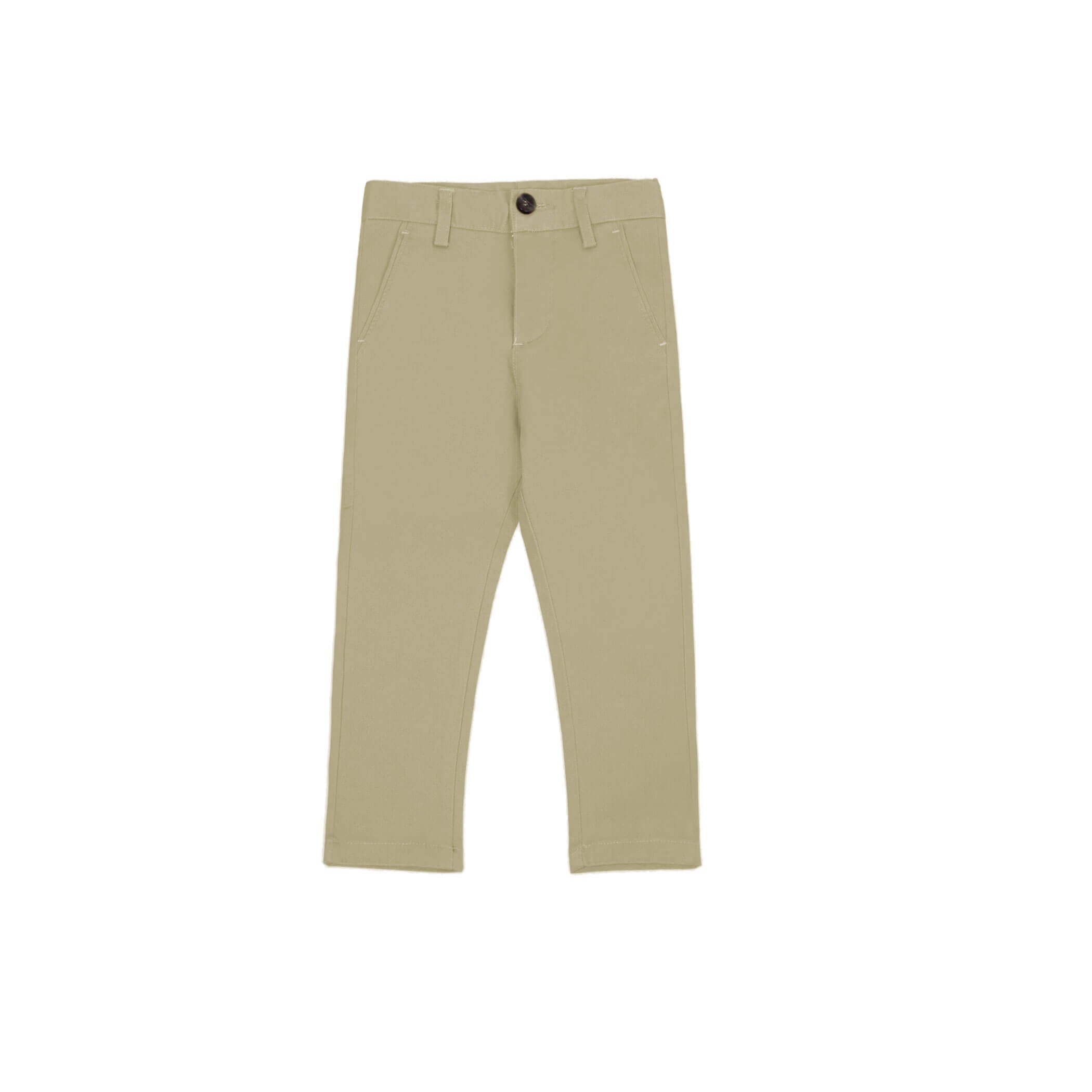 Basic Slim Fit Kids Twill Cotton Chino Pant-Skin