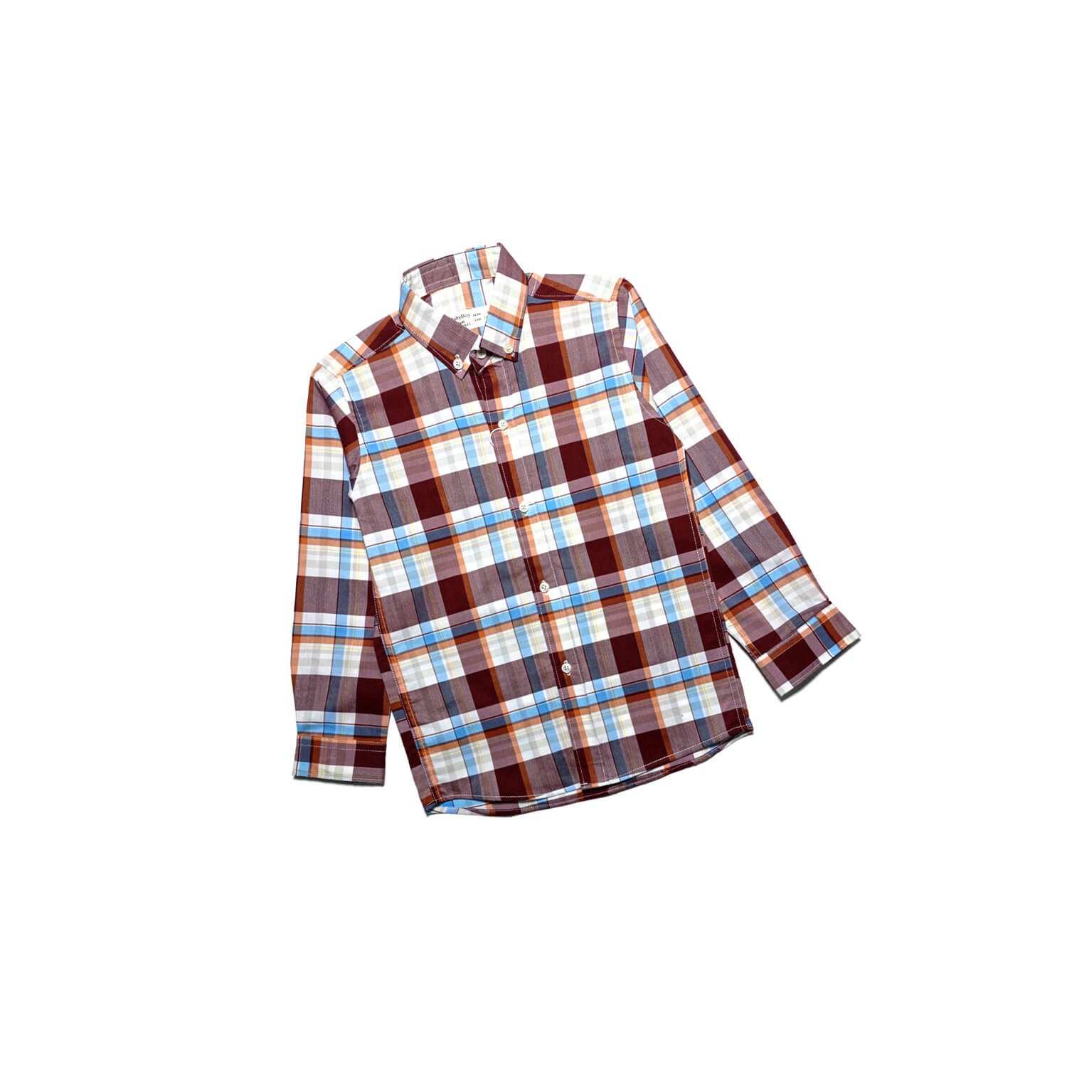 Requler Fit Brown Checked Casual Shirt-White Brown-1