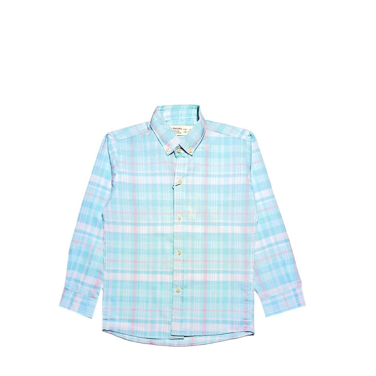 Requler Fit Checked Casual Shirt Aqua